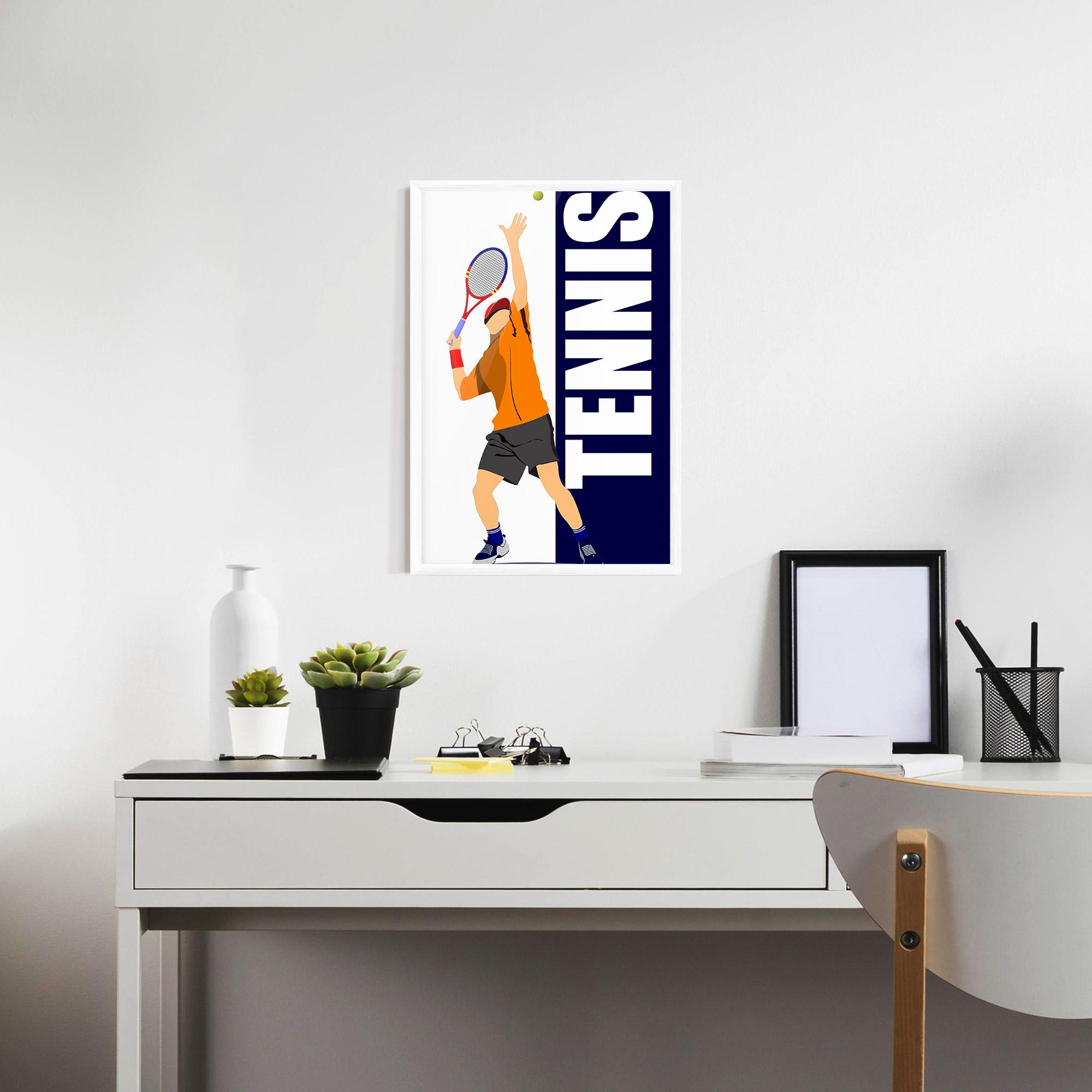 Plakat w Ramie Orange Tennis Player mockup 7