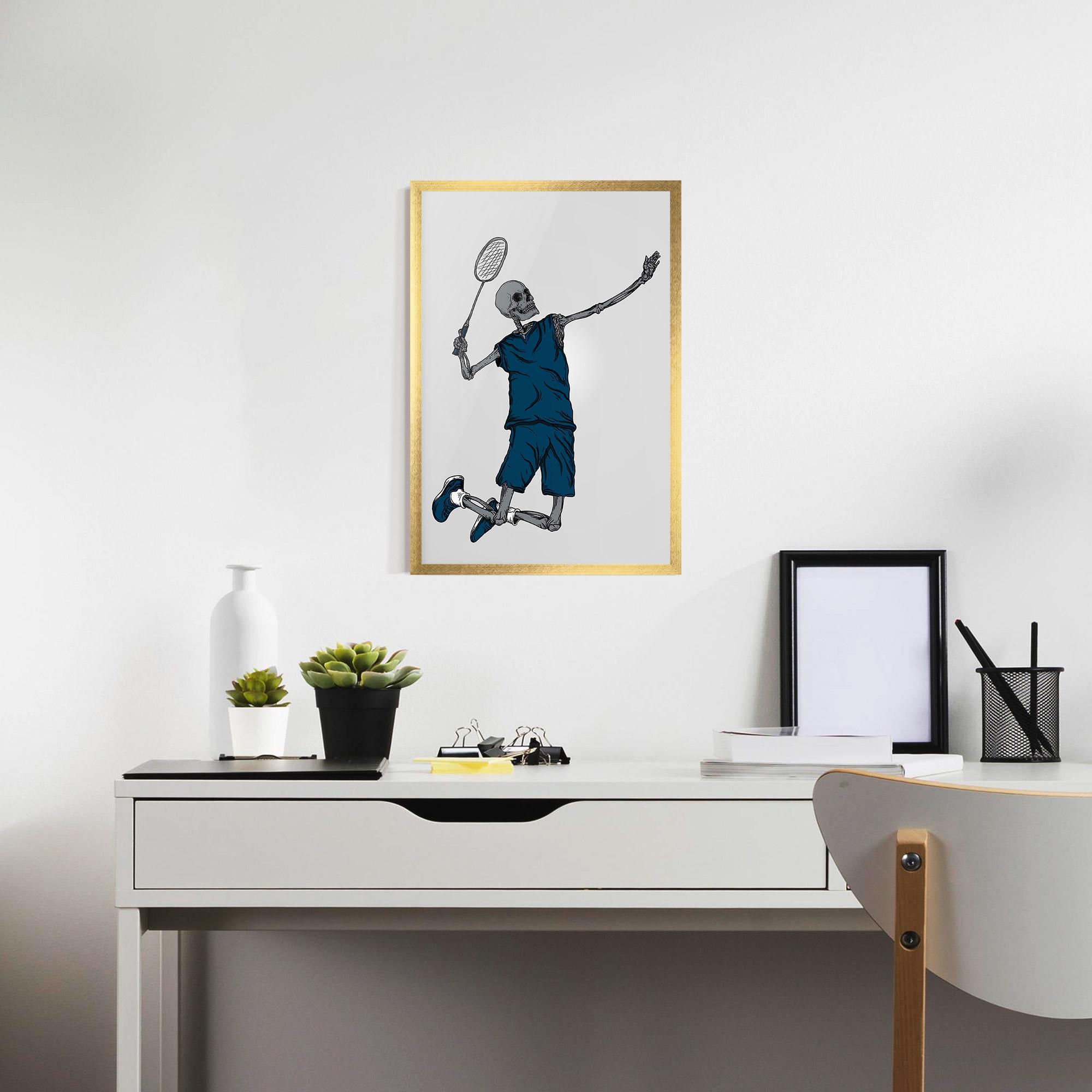 Plakat w Ramie Blue Skull Tennis mockup 7