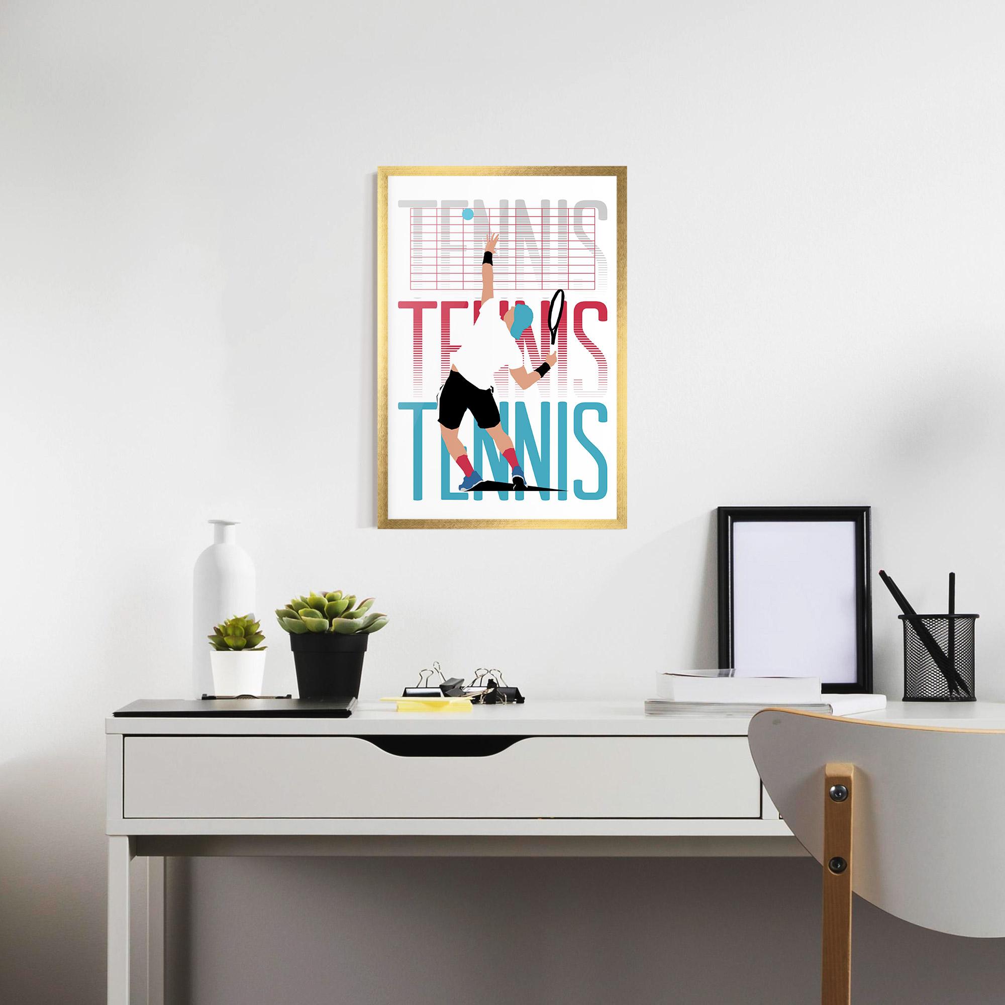 Plakat w Ramie Tennis Ball Jump mockup 7