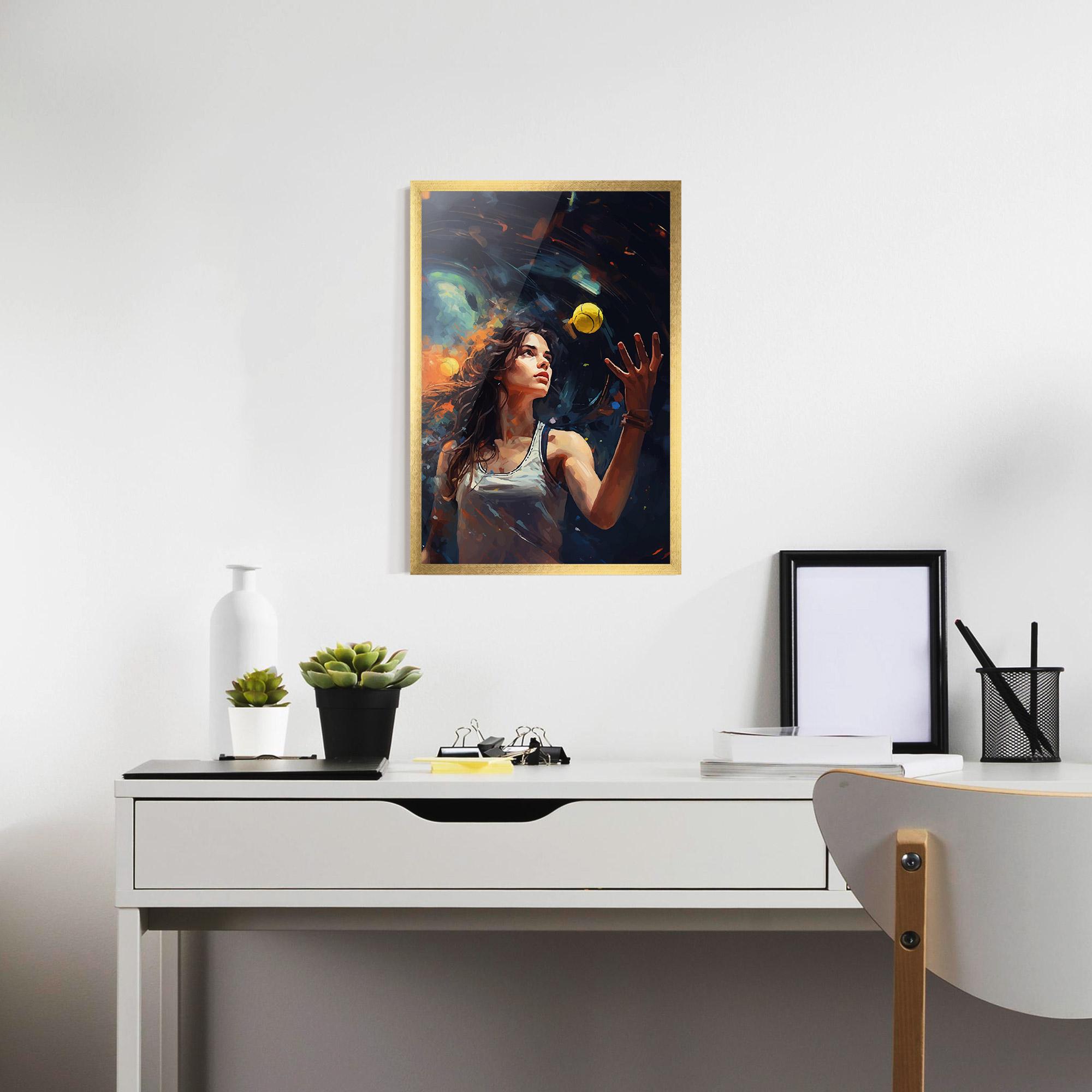 Plakat w Ramie Tennis Pretty Girl mockup 7