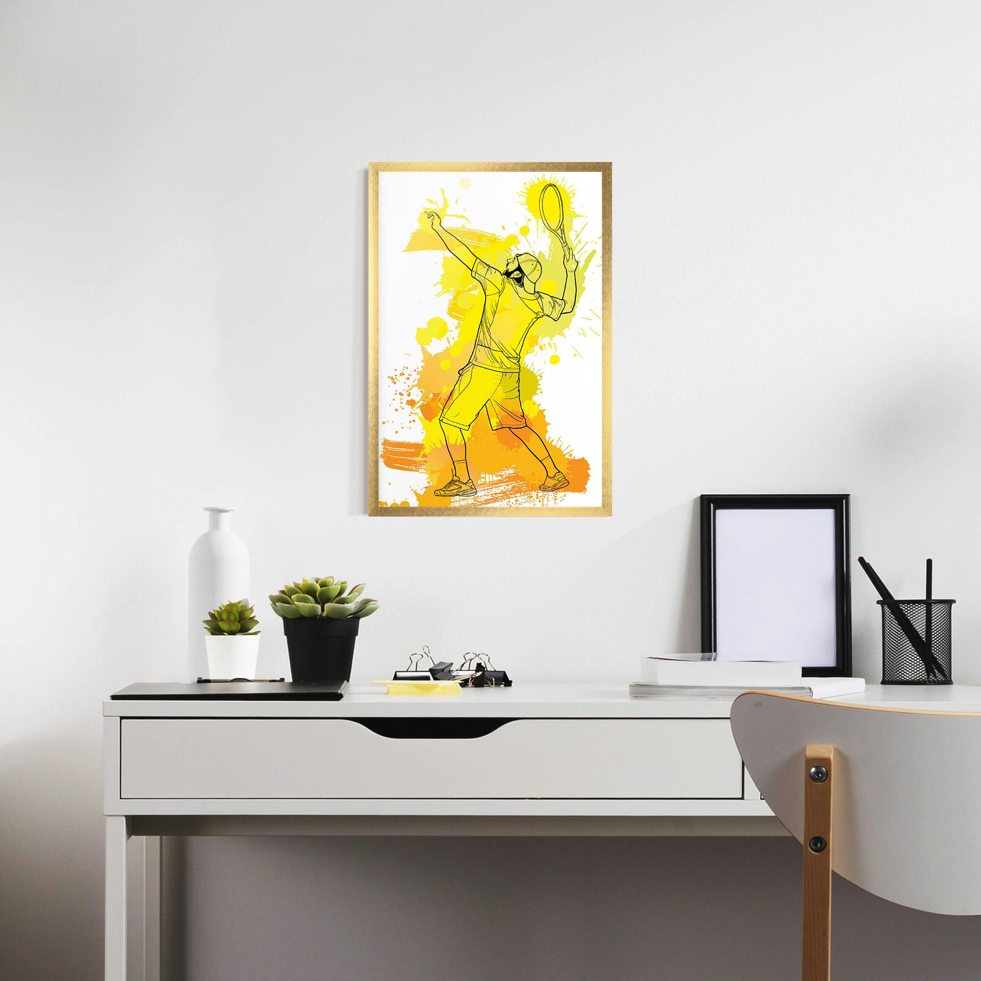 Plakat w Ramie Yellow Art Tennis mockup 7