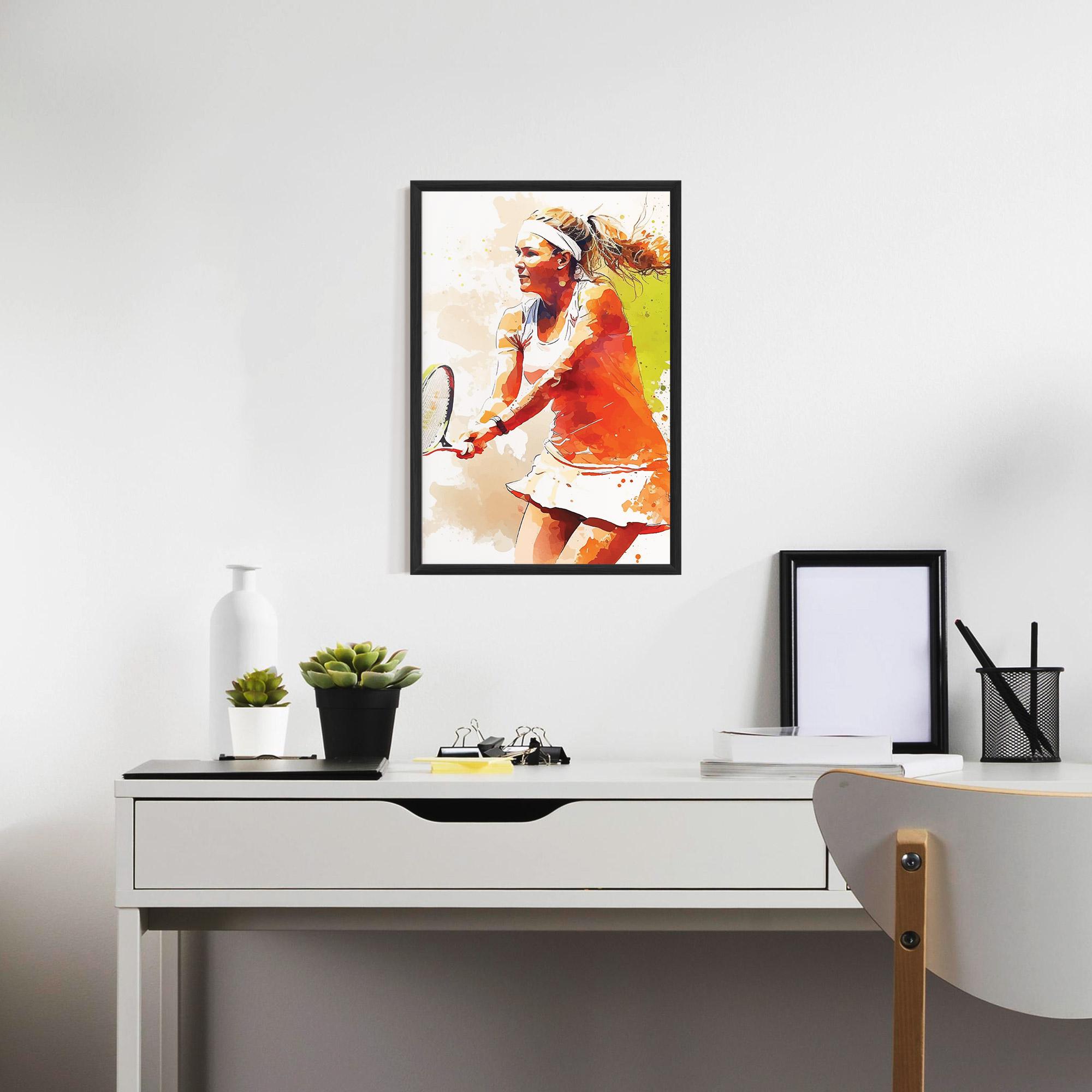 Plakat w Ramie Orange Watercolor Tennis mockup 7