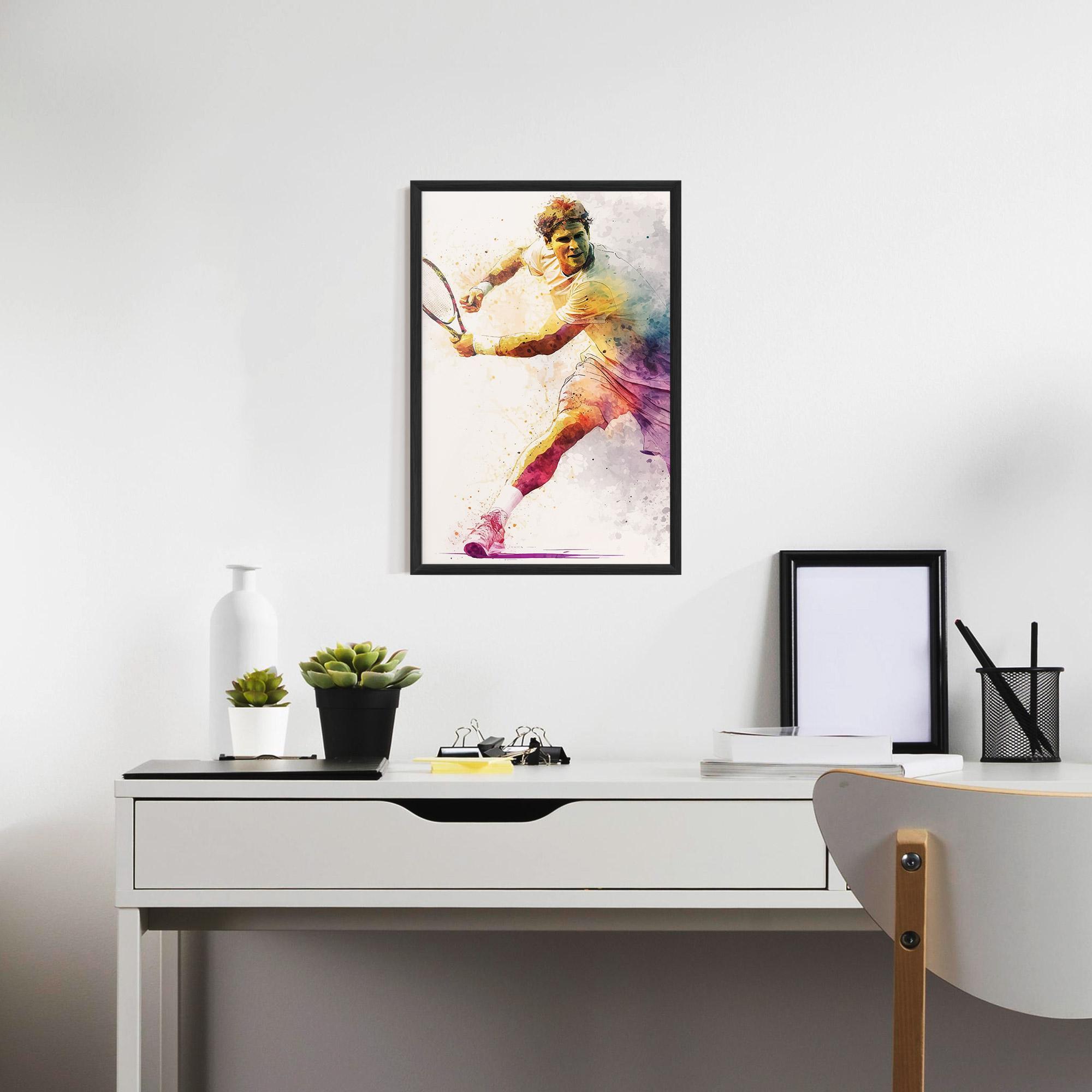 Plakat w Ramie Watercolor Tennis mockup 7