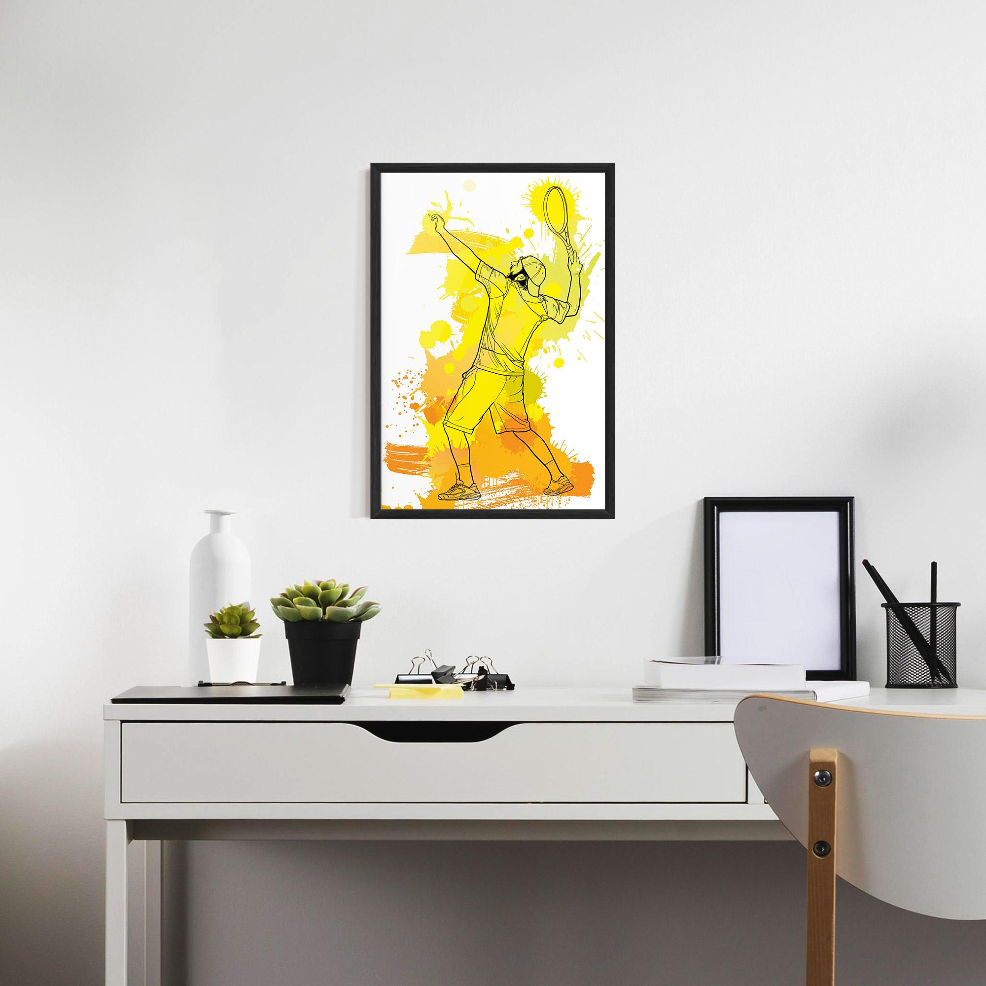 Plakat w Ramie Yellow Art Tennis mockup 7