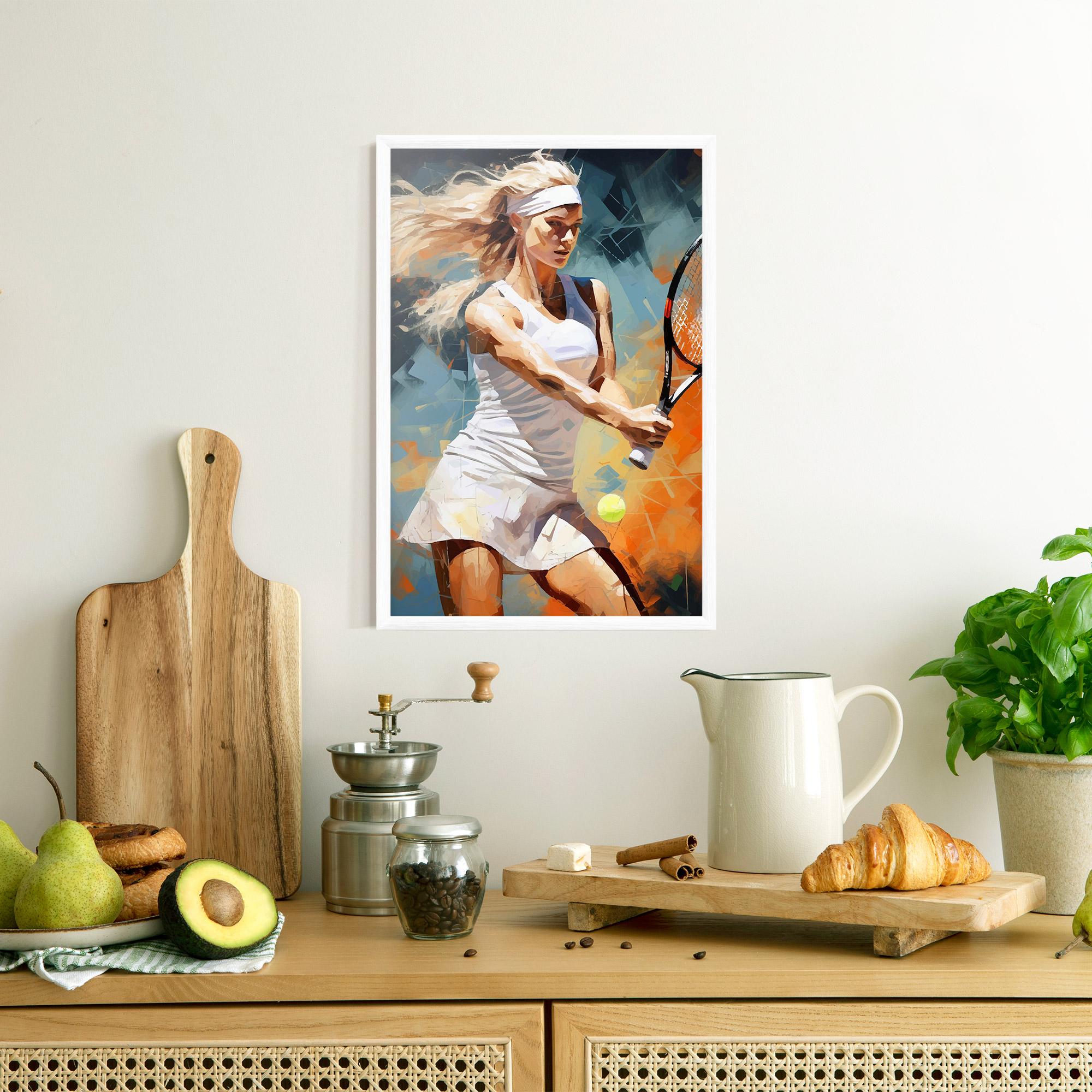 Plakat w Ramie Blonde Tennis Girl mockup 8
