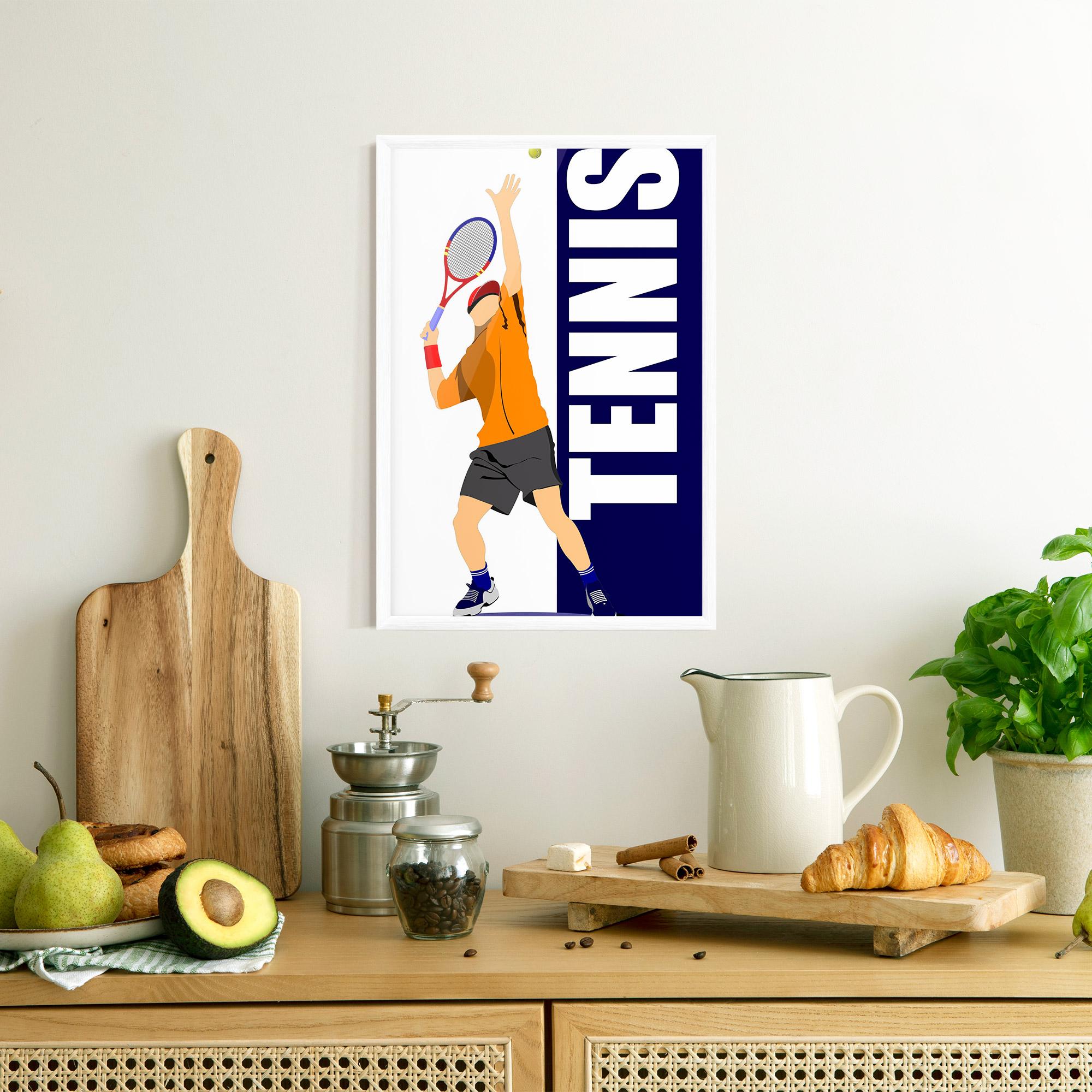 Plakat w Ramie Orange Tennis Player mockup 8