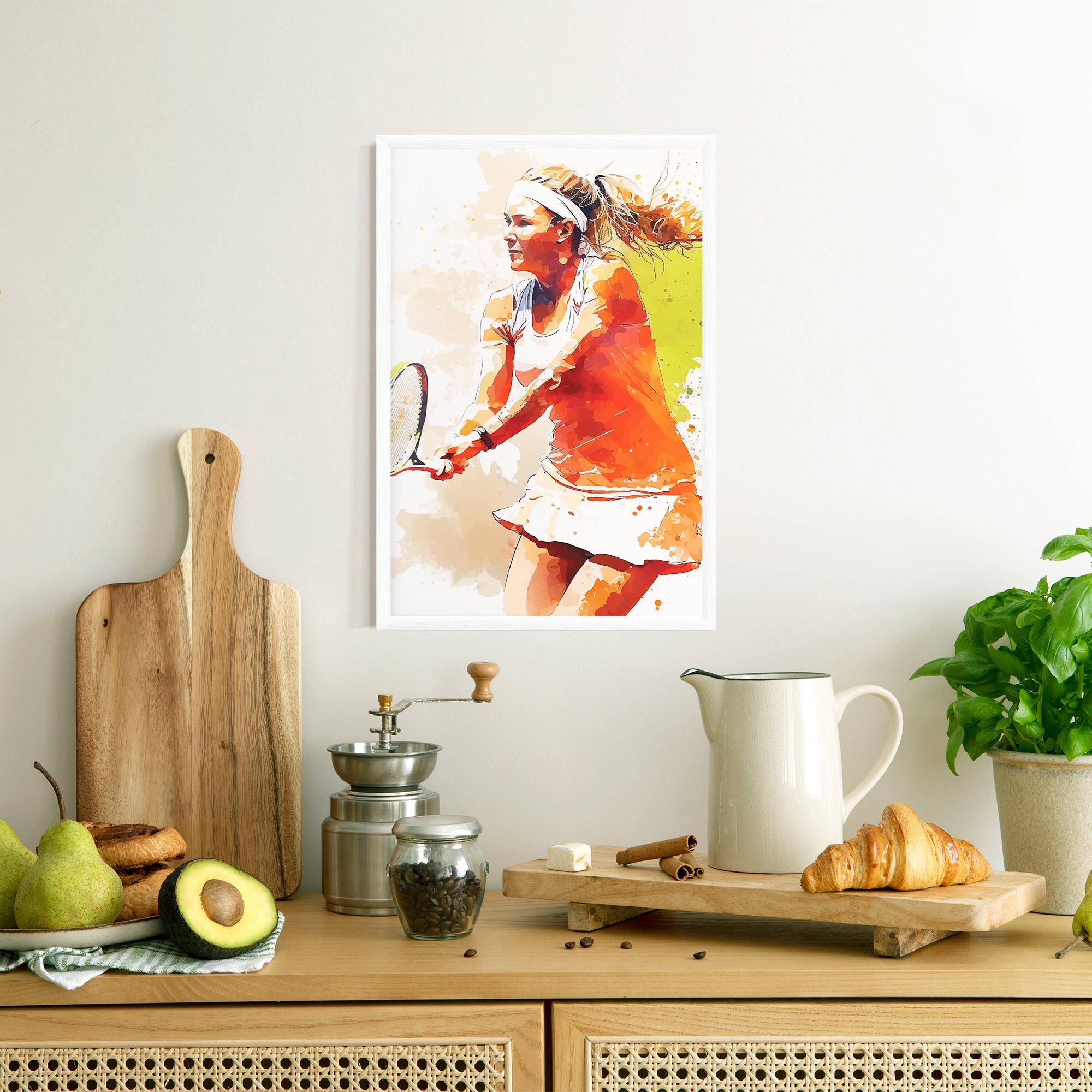 Plakat w Ramie Orange Watercolor Tennis mockup 8