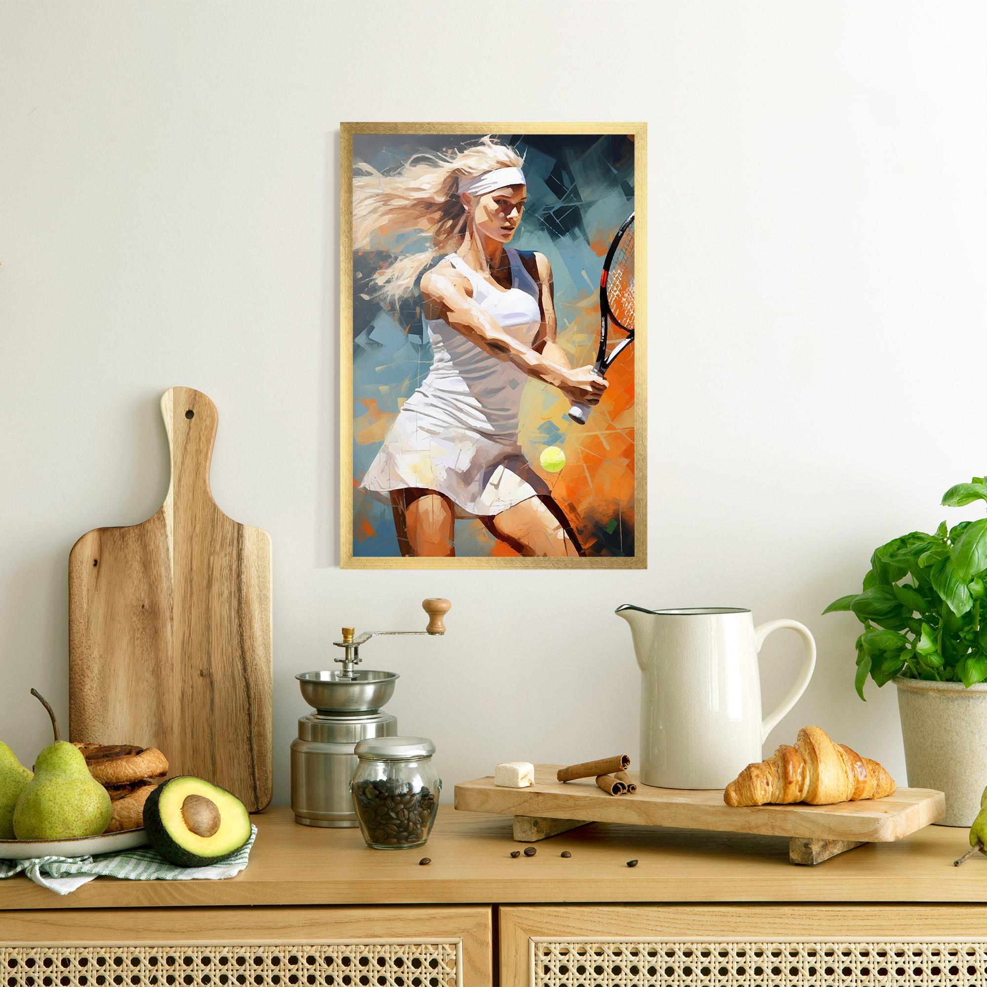 Plakat w Ramie Blonde Tennis Girl mockup 8