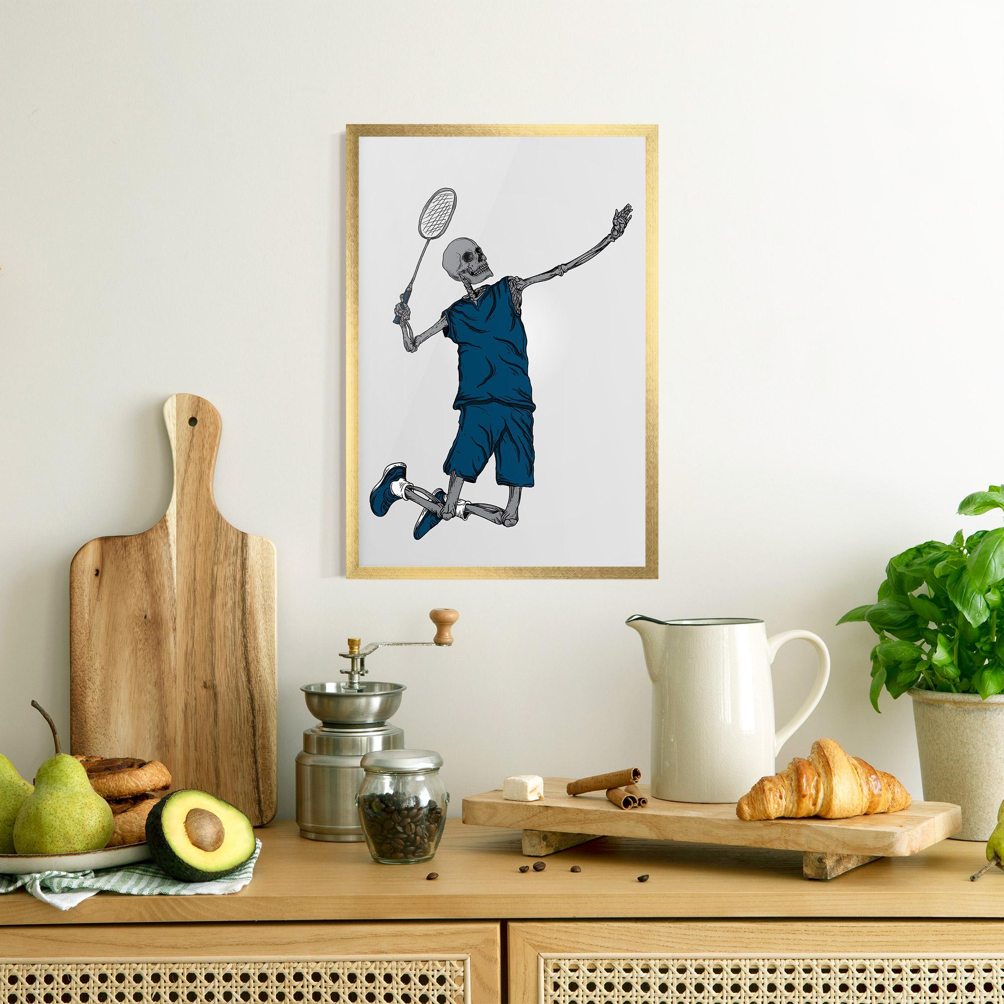 Plakat w Ramie Blue Skull Tennis mockup 8