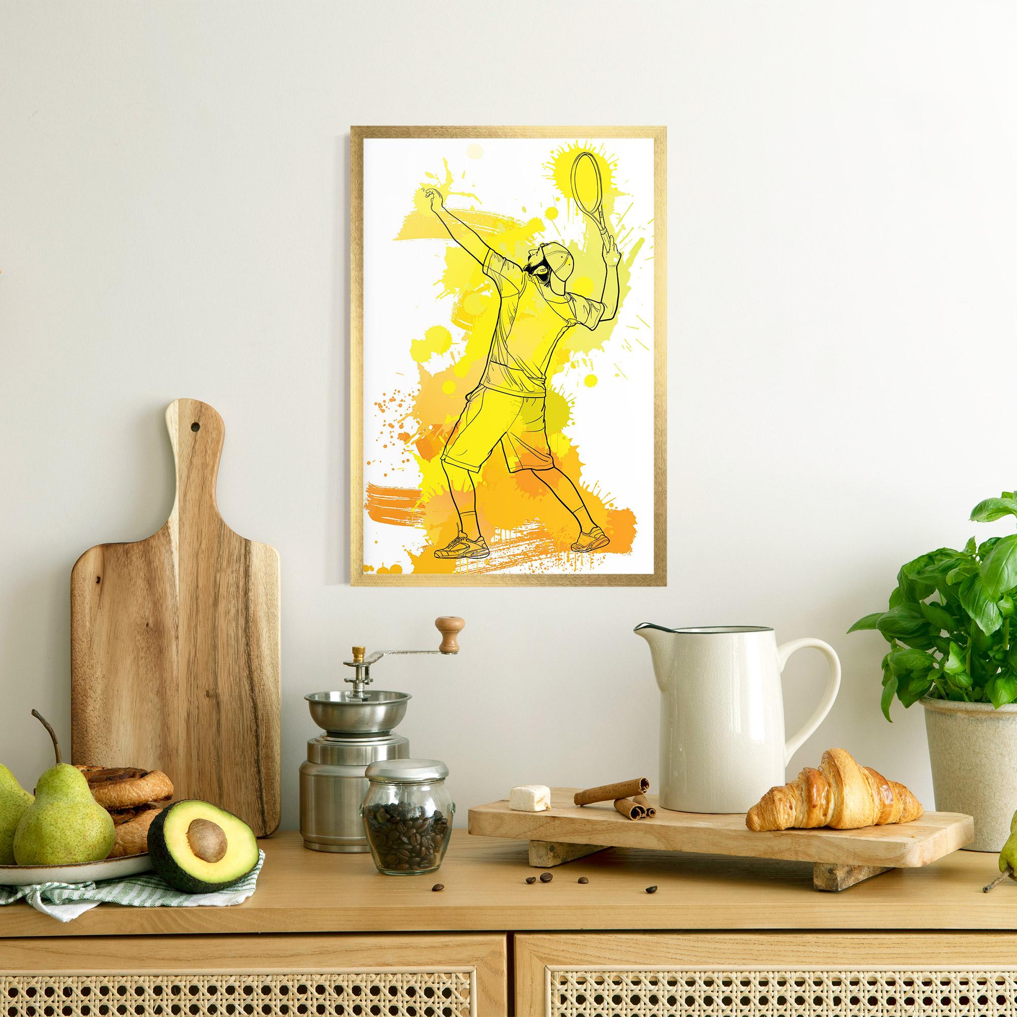 Plakat w Ramie Yellow Art Tennis mockup 8