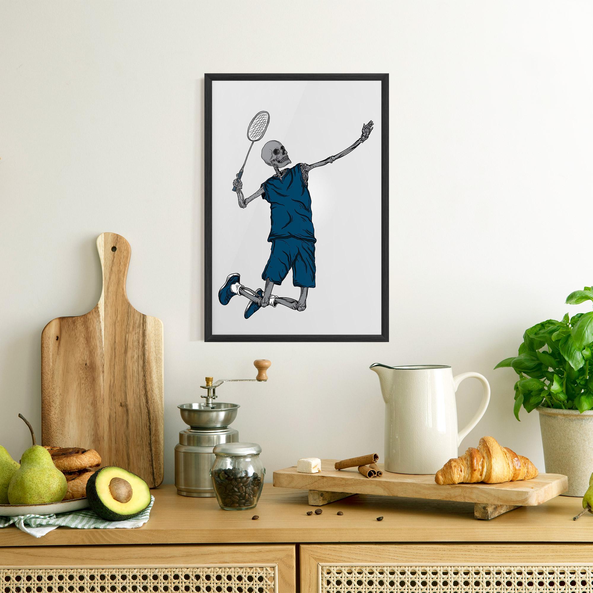 Plakat w Ramie Blue Skull Tennis mockup 8
