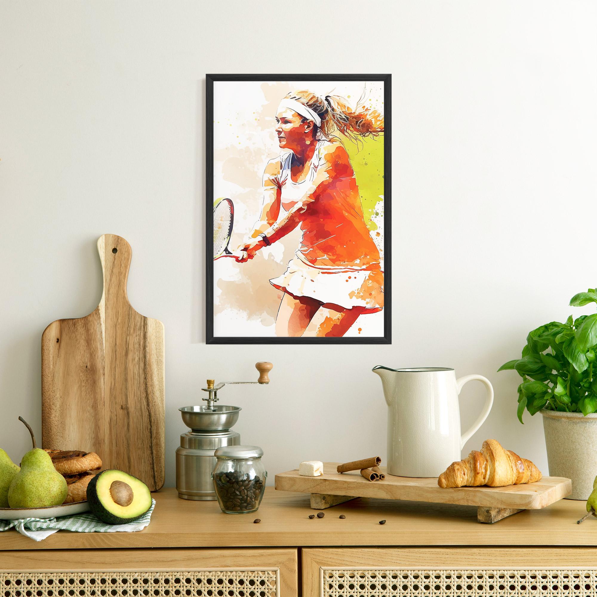 Plakat w Ramie Orange Watercolor Tennis mockup 8