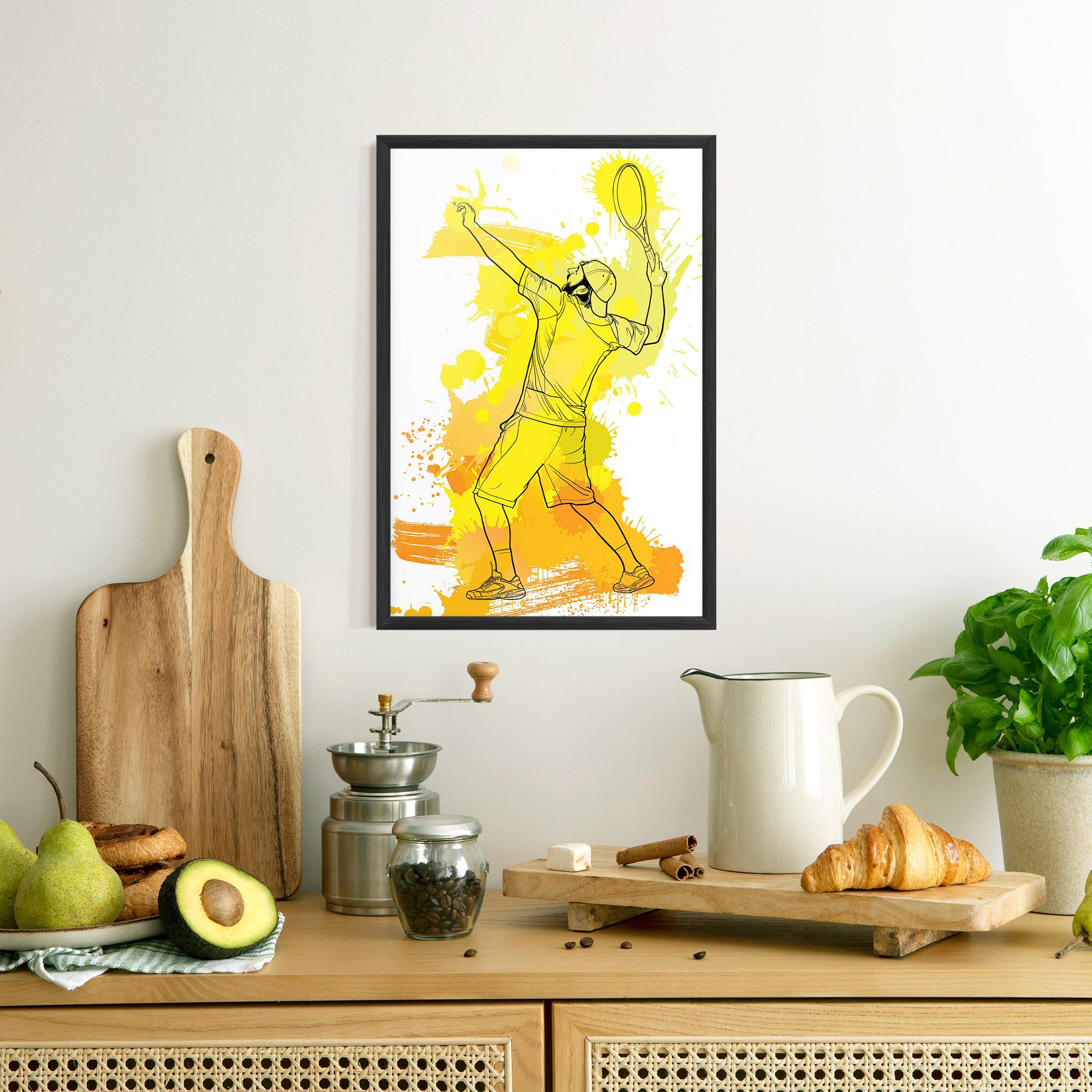 Plakat w Ramie Yellow Art Tennis mockup 8