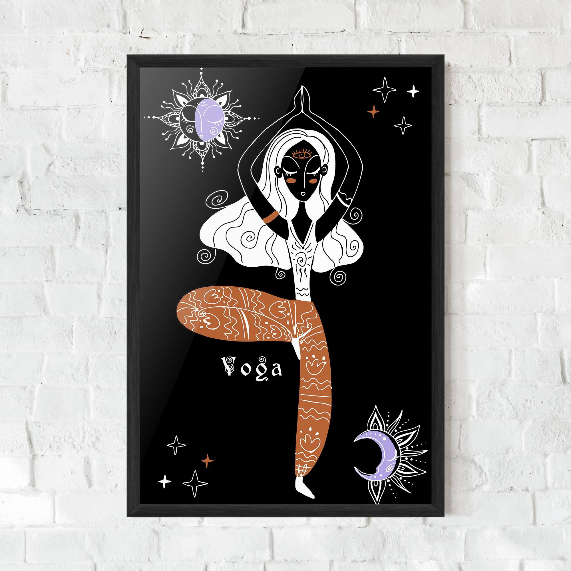 Plakat w Ramie Yoga Girl mockup 0