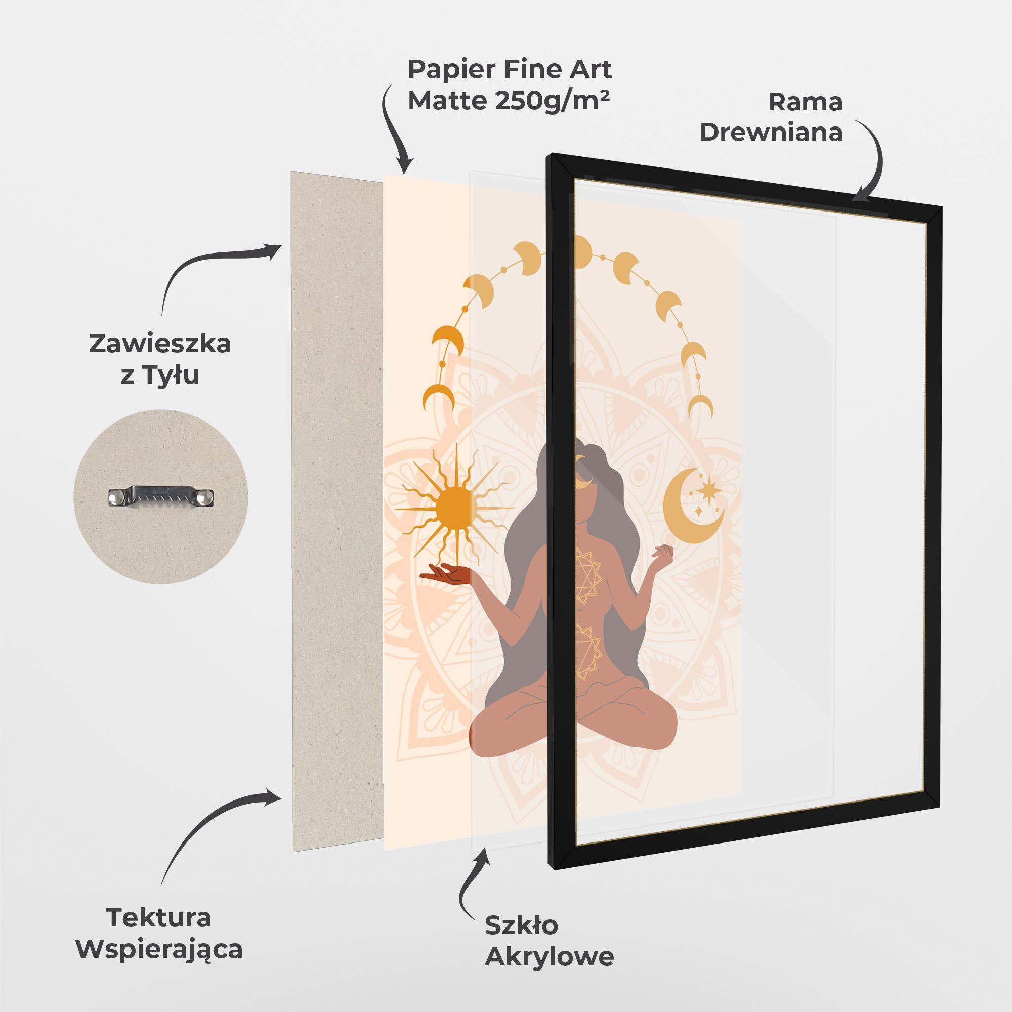 Plakat w Ramie Moon Sun Meditation mockup 1