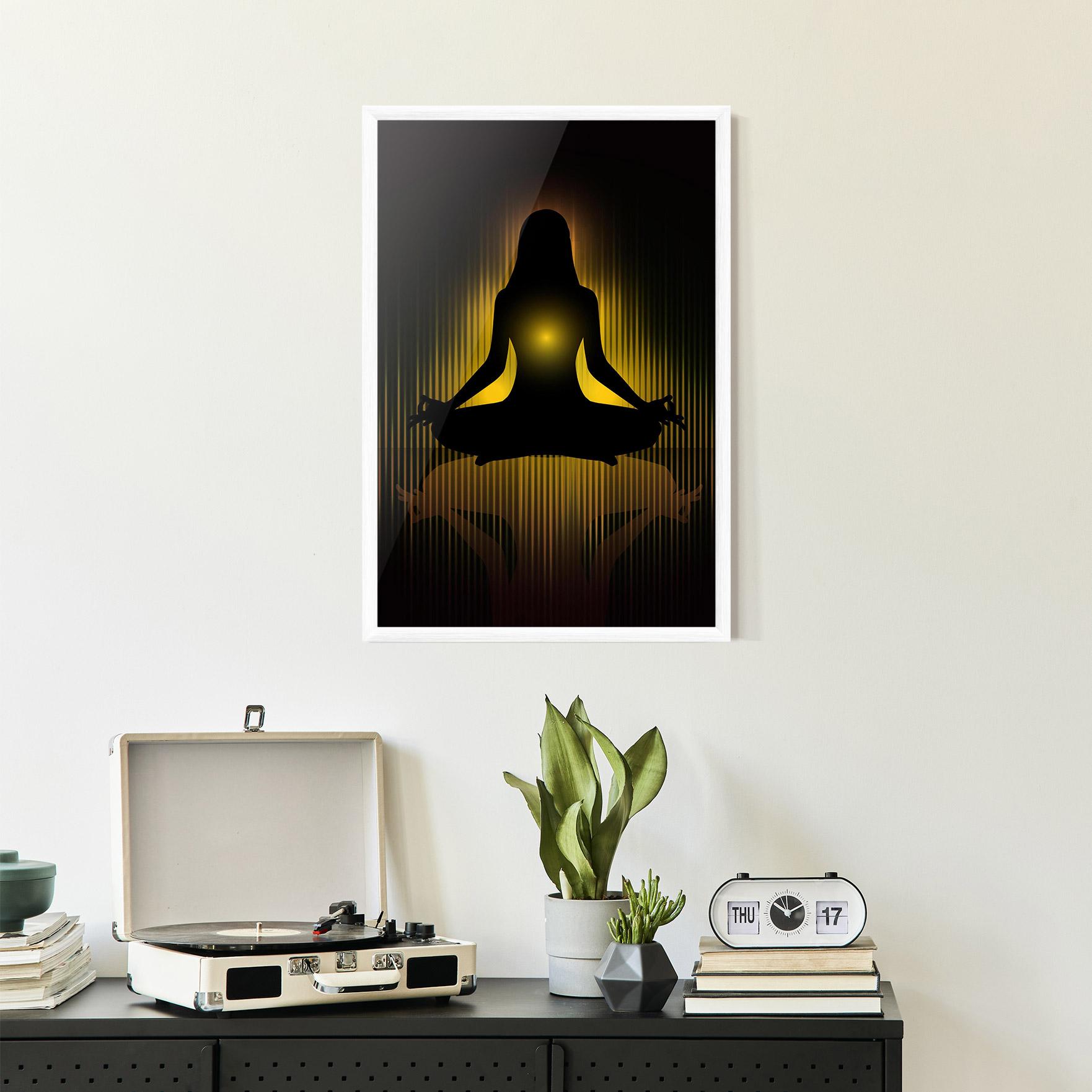 Plakat w Ramie Yellow Light Yoga mockup 2