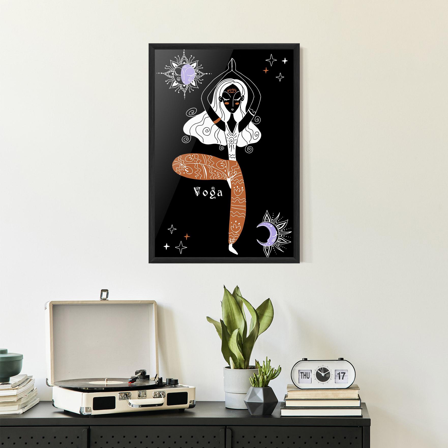 Plakat w Ramie Yoga Girl mockup 2