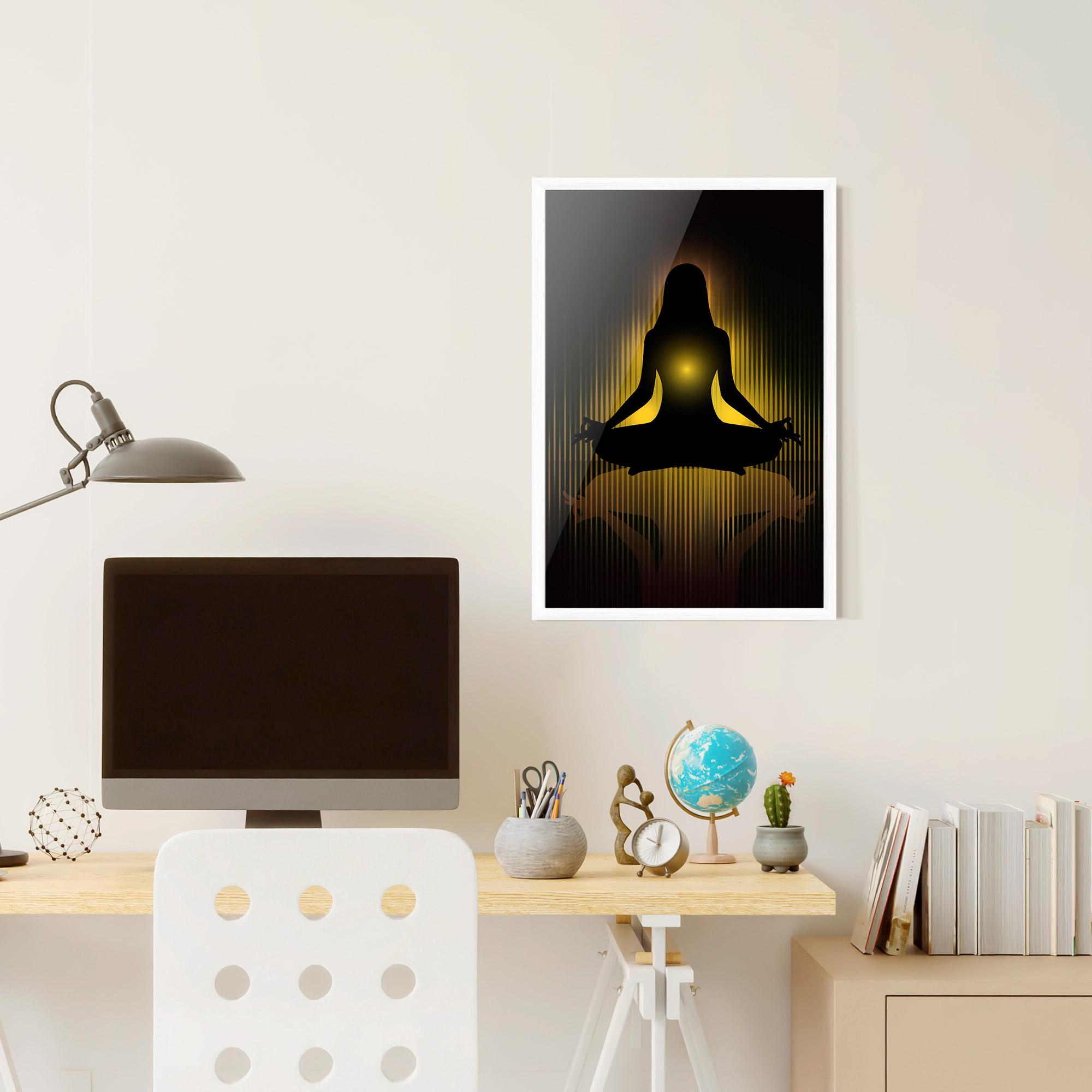 Plakat w Ramie Yellow Light Yoga mockup 6
