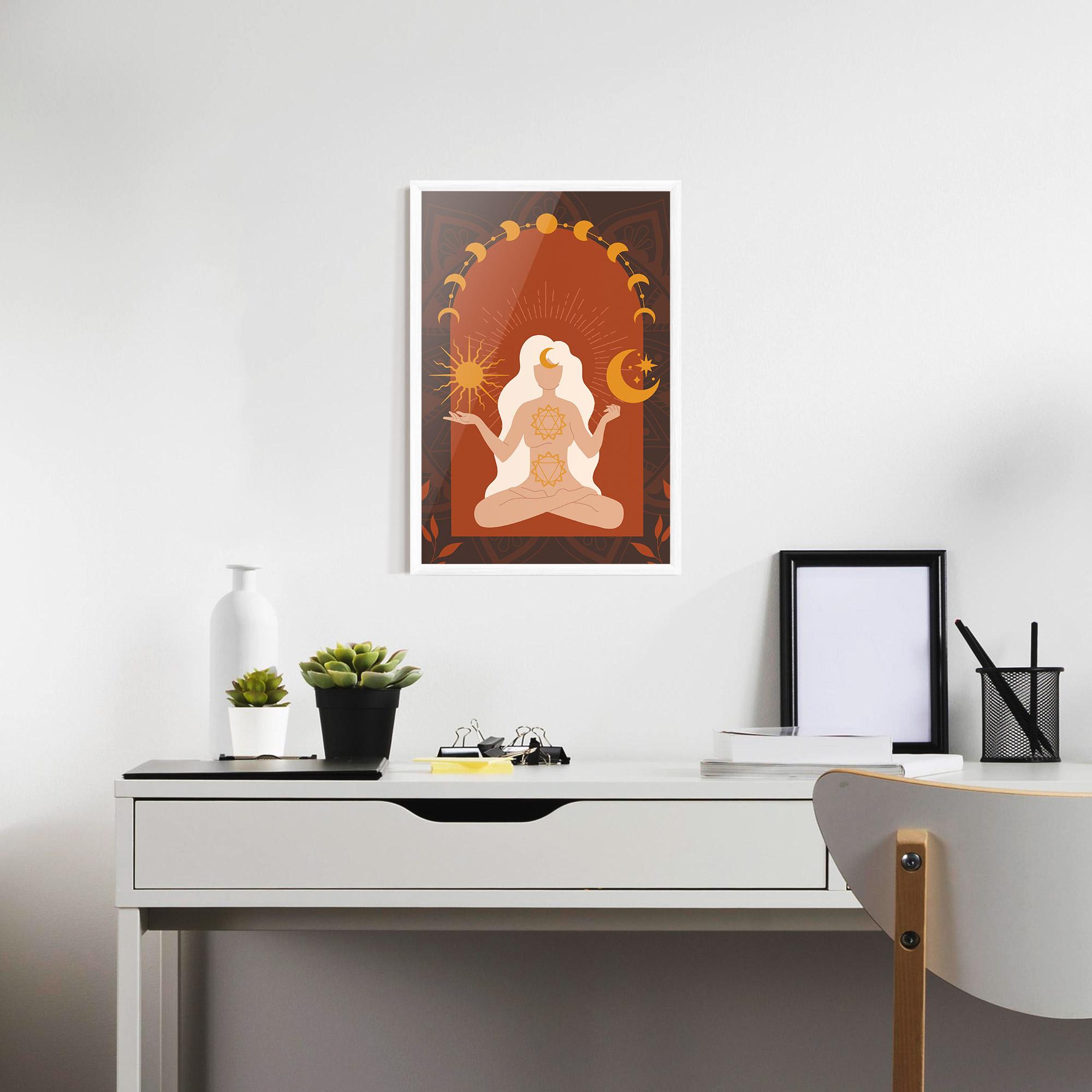 Plakat w Ramie Sun Moon Meditation mockup 7