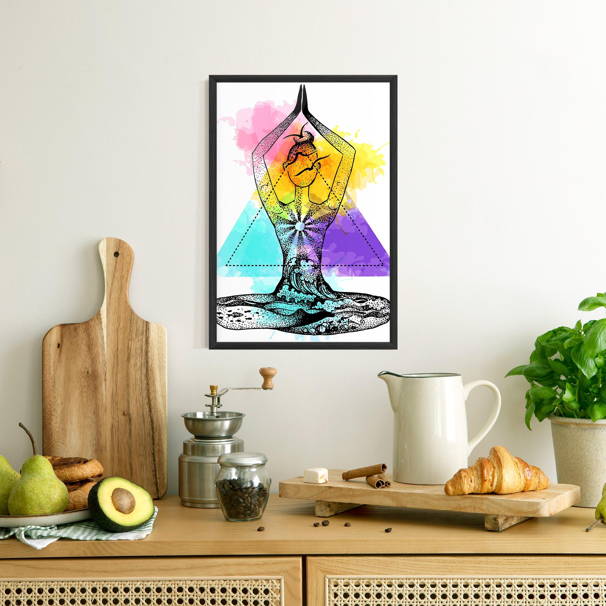 Plakat w Ramie Yoga Triangle mockup 8
