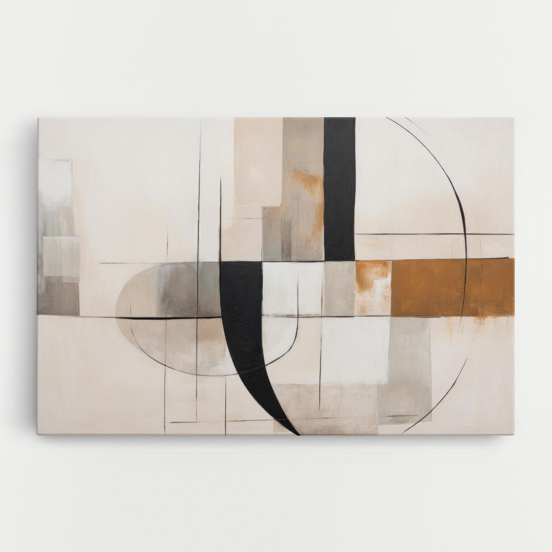 Obraz na Płótnie Black Abstract Lines mockup 0