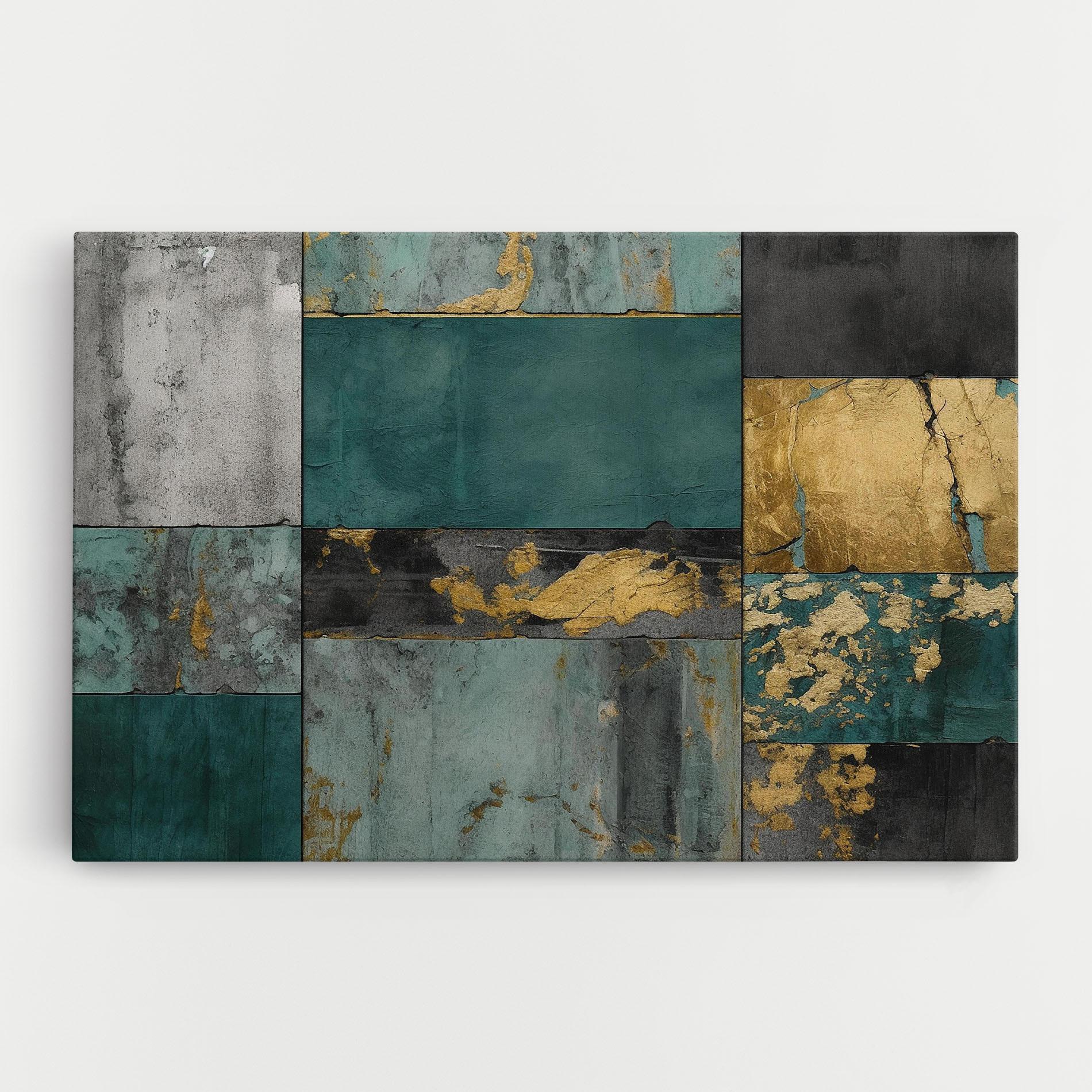 Obraz na Płótnie Golden Green Painting mockup 0