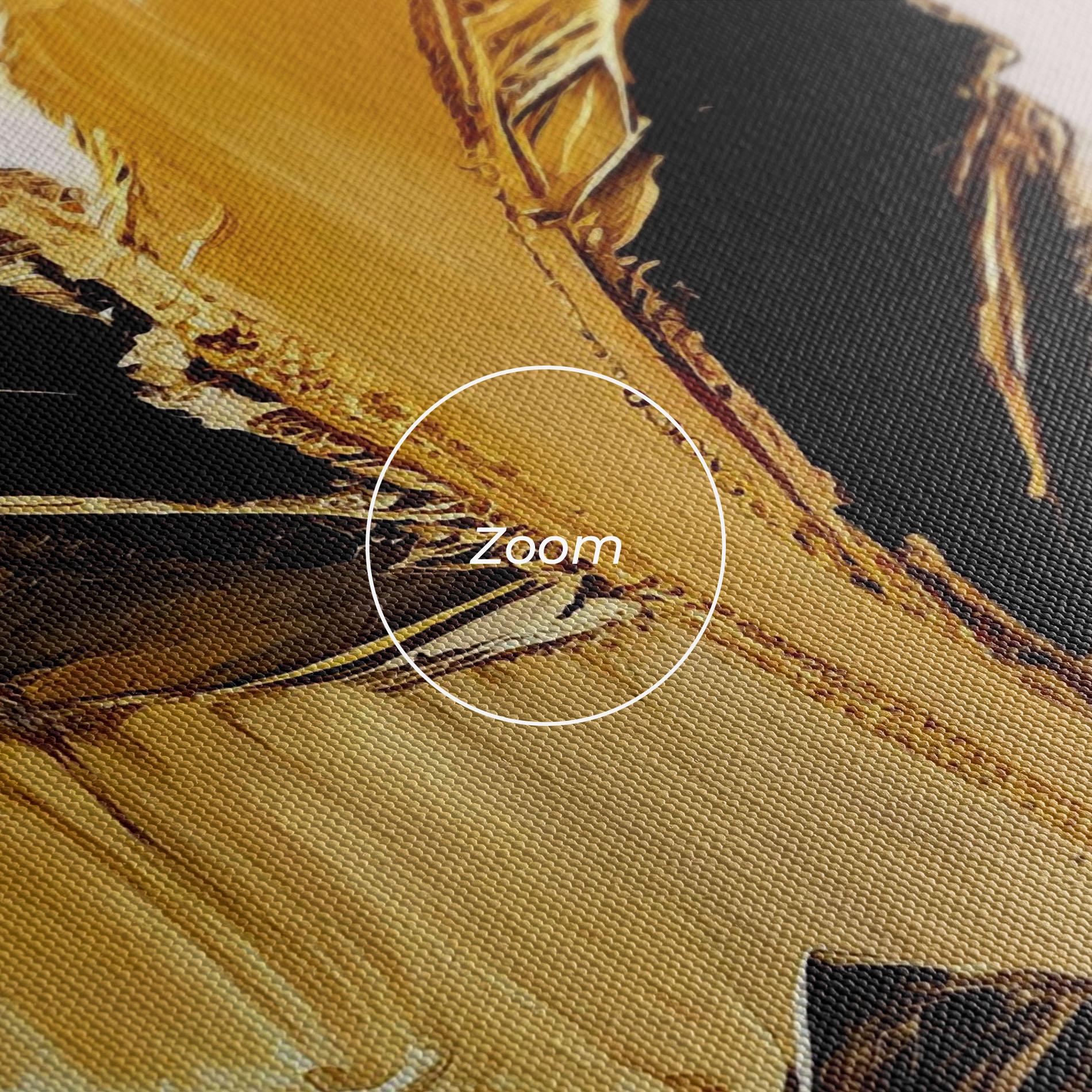 Obraz na Płótnie Balck With Gold Leafs mockup 3