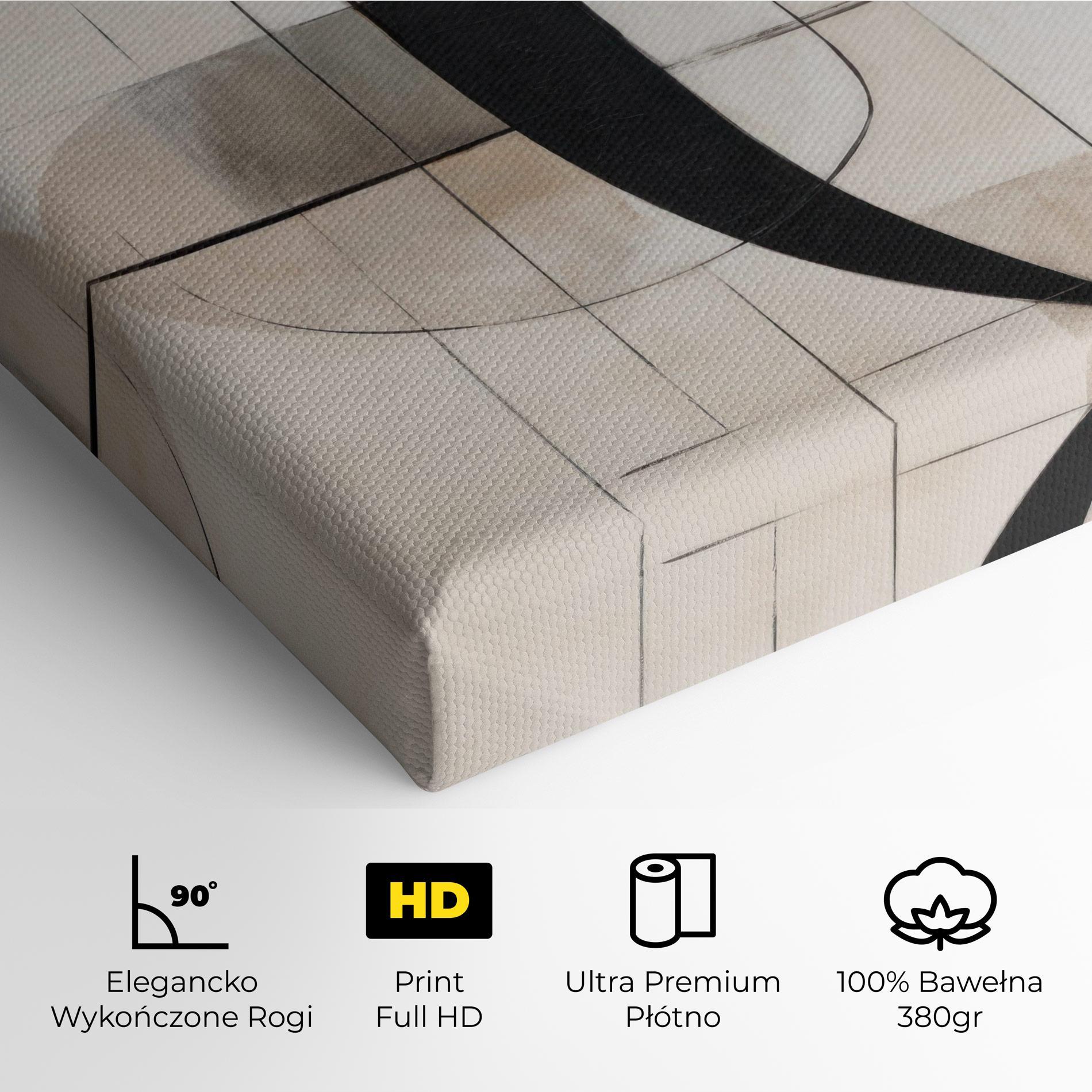 Obraz na Płótnie Black Abstract Lines mockup 4