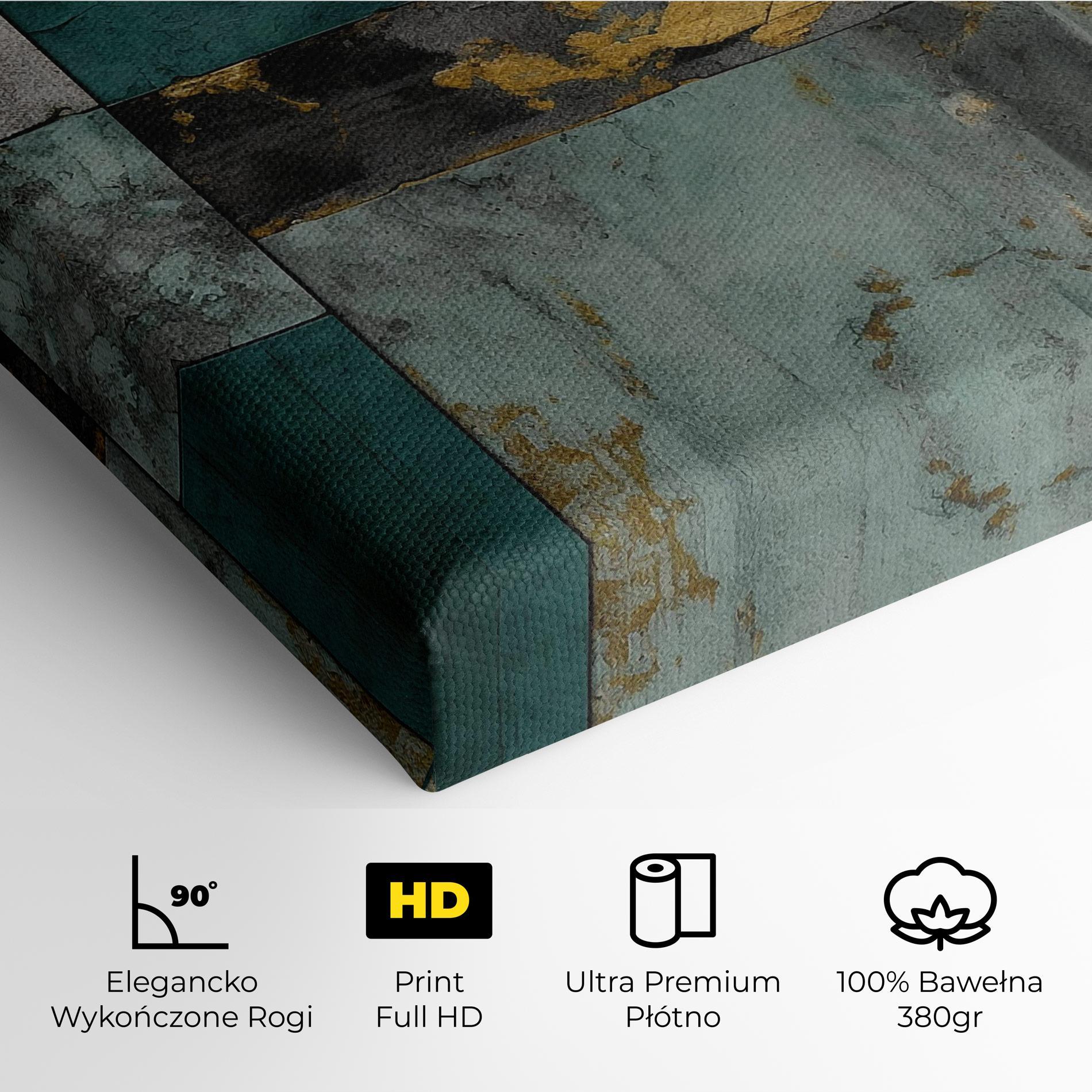 Obraz na Płótnie Golden Green Painting mockup 4