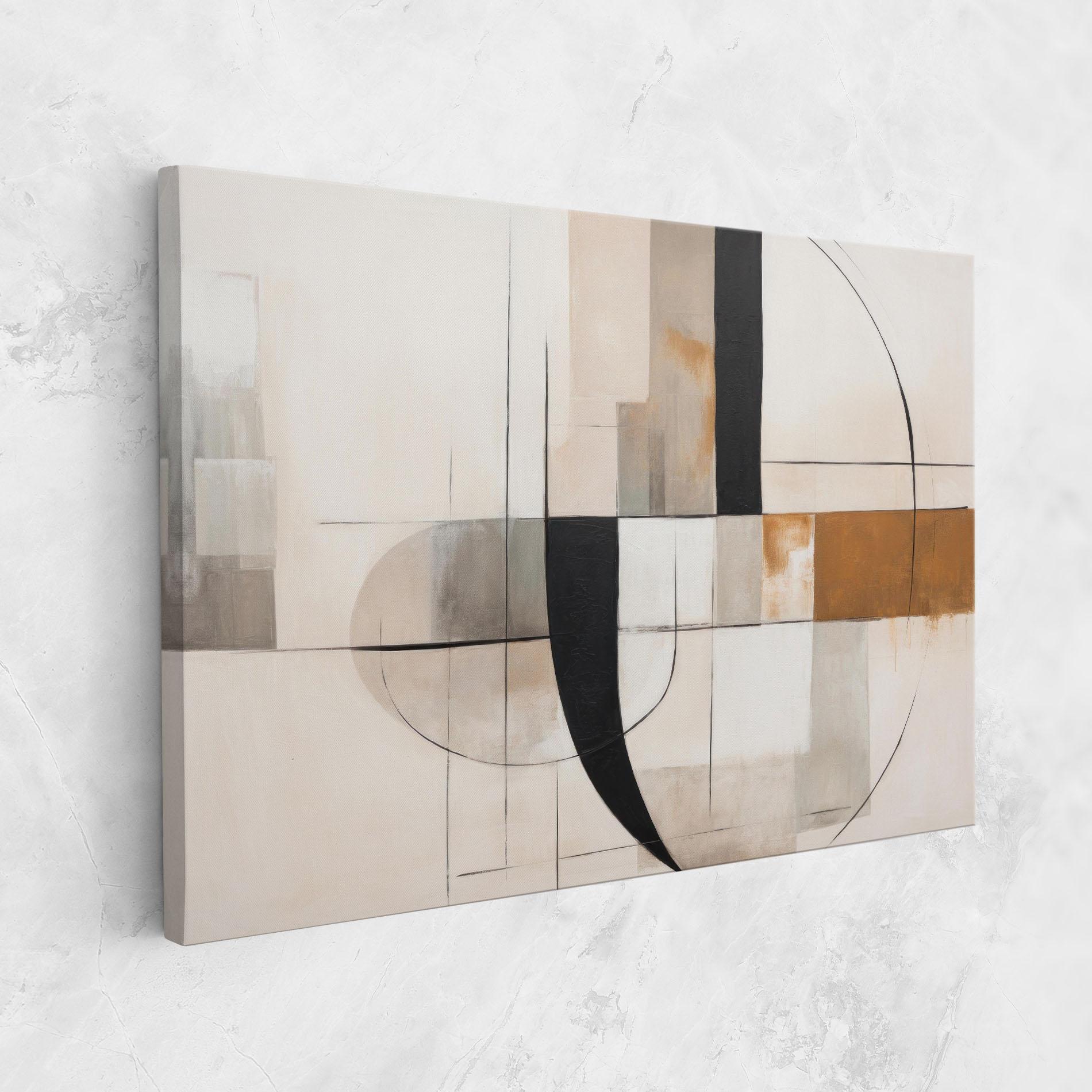 Obraz na Płótnie Black Abstract Lines mockup 1