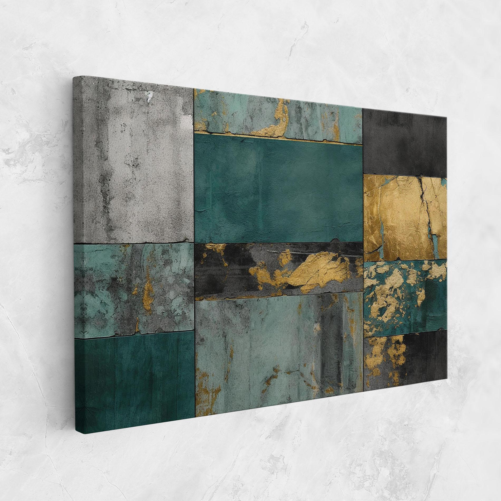 Obraz na Płótnie Golden Green Painting mockup 1