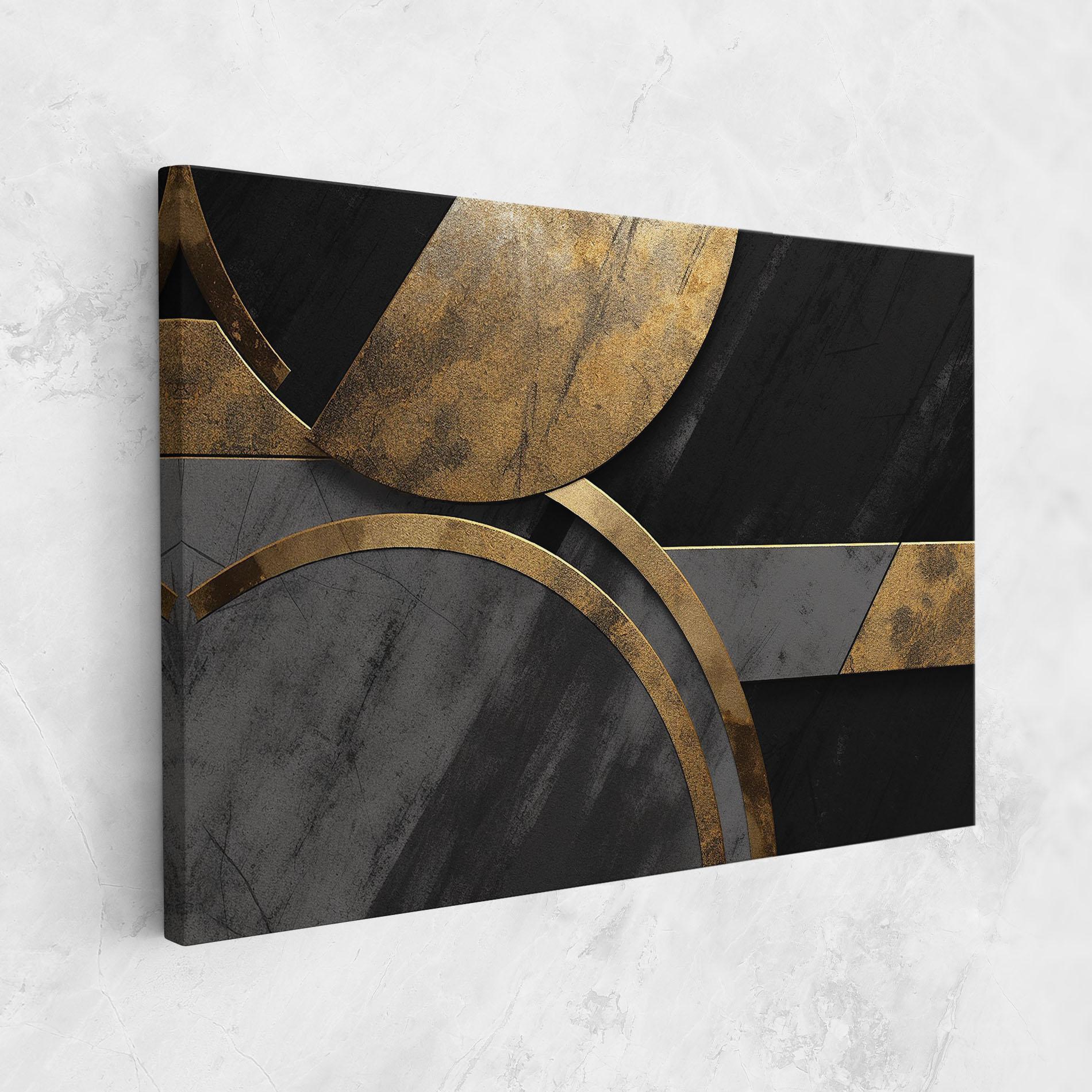 Obraz na Płótnie Grey With Gold Painting mockup 1