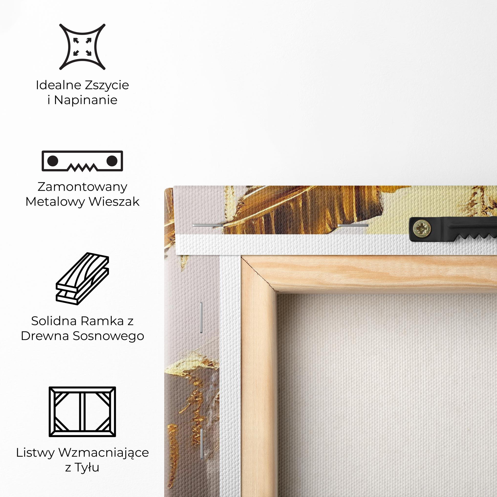 Obraz na Płótnie Balck With Gold Leafs mockup 5