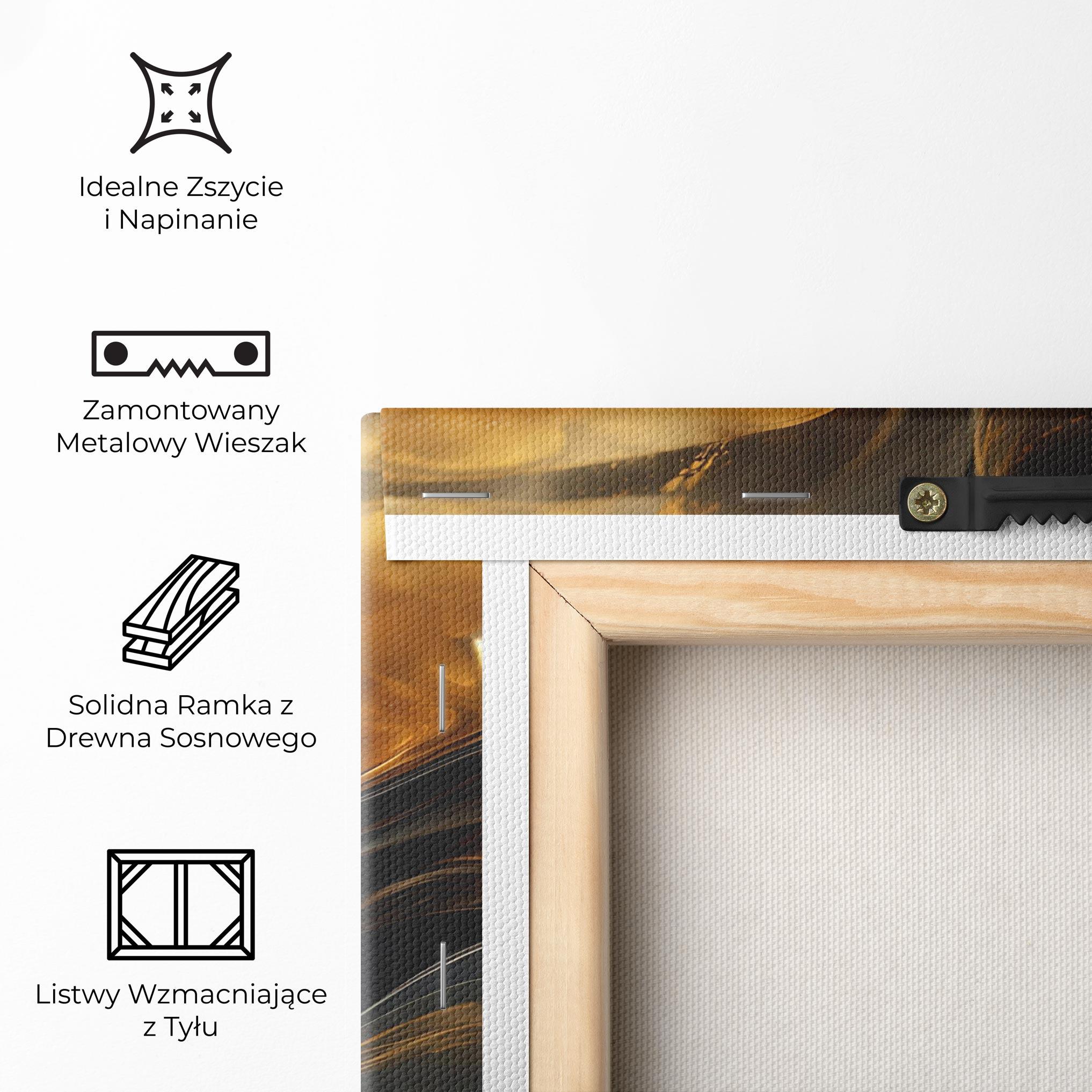 Obraz na Płótnie Gold With Black Wave mockup 5