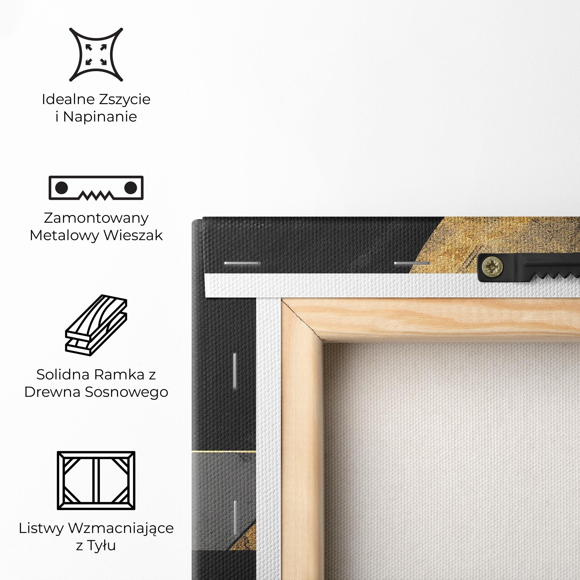 Obraz na Płótnie Grey With Gold Painting mockup 5