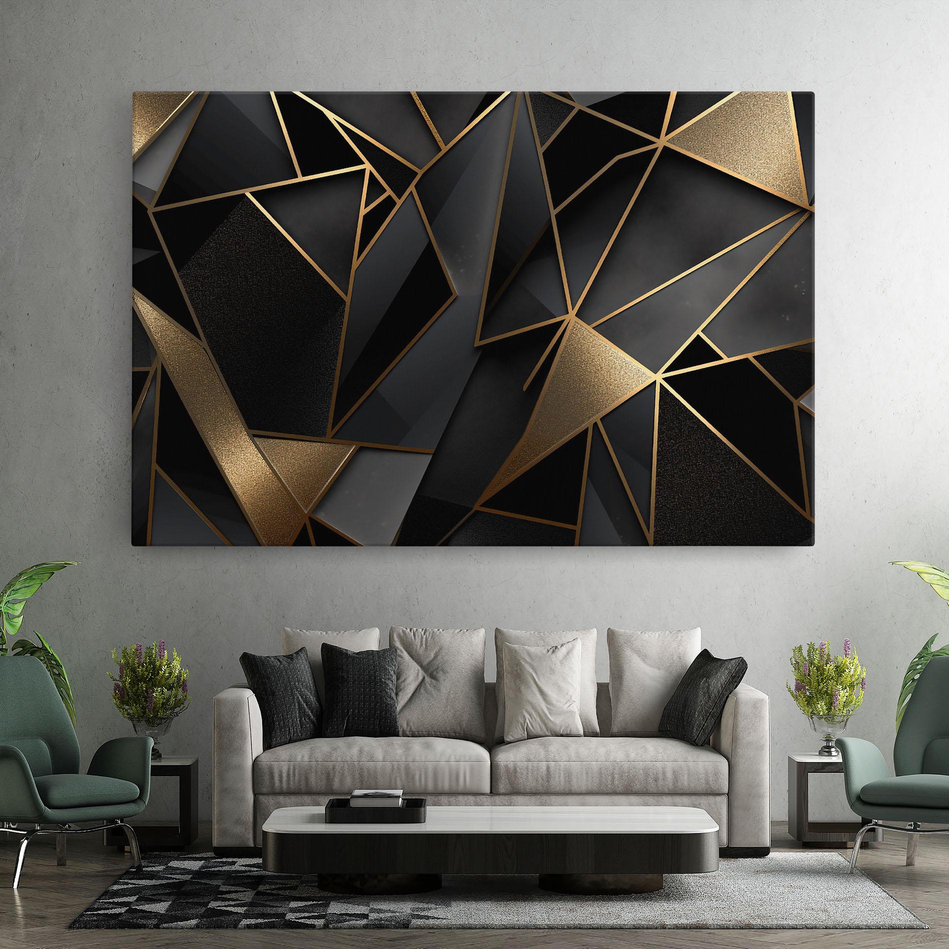 Obraz na Płótnie Abstract Golden Art mockup 7