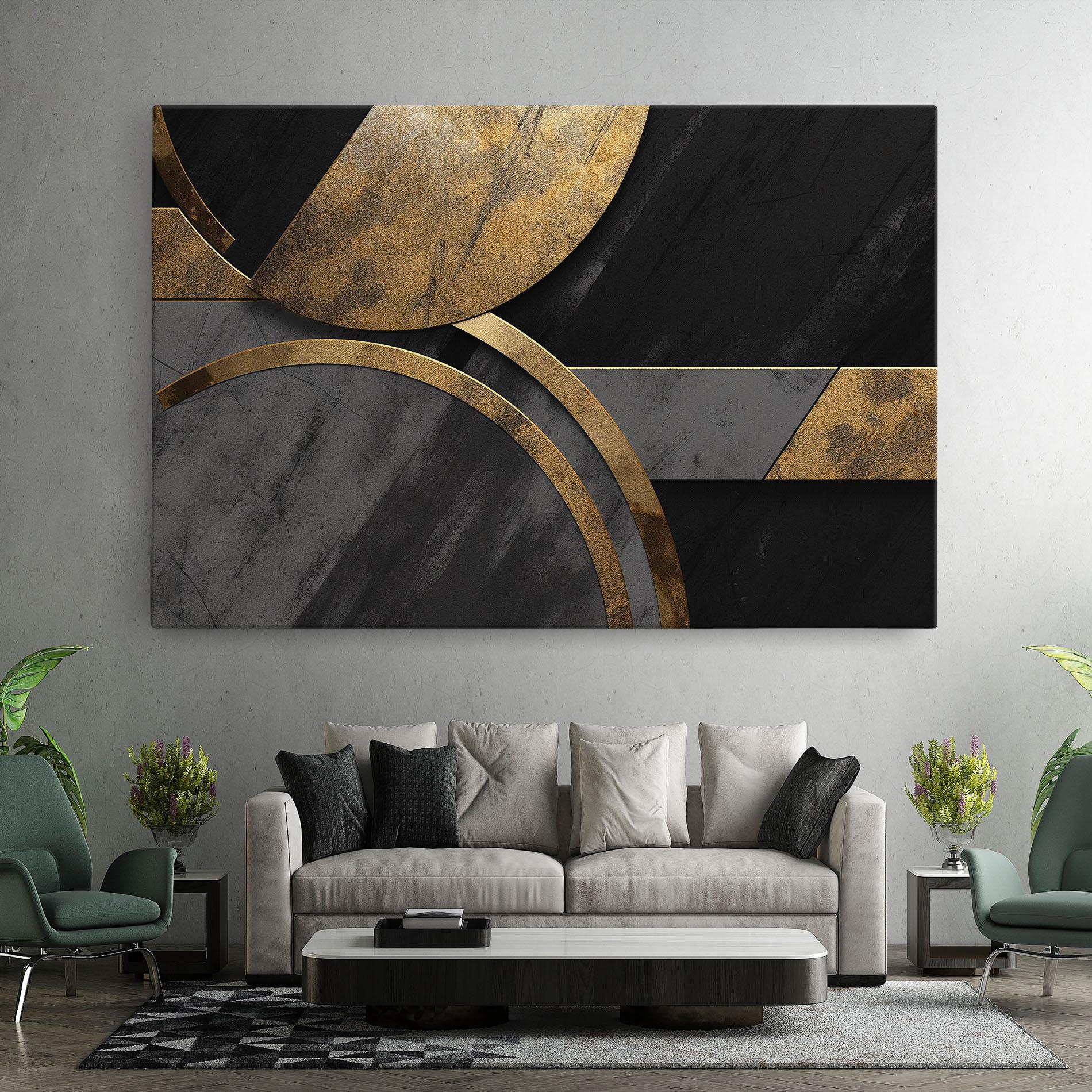 Obraz na Płótnie Grey With Gold Painting mockup 7