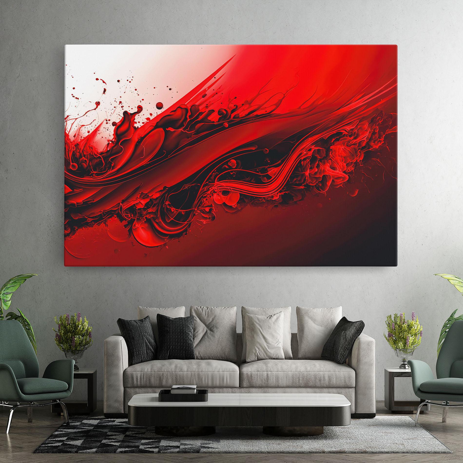 Obraz na Płótnie Smooth Red Color mockup 7