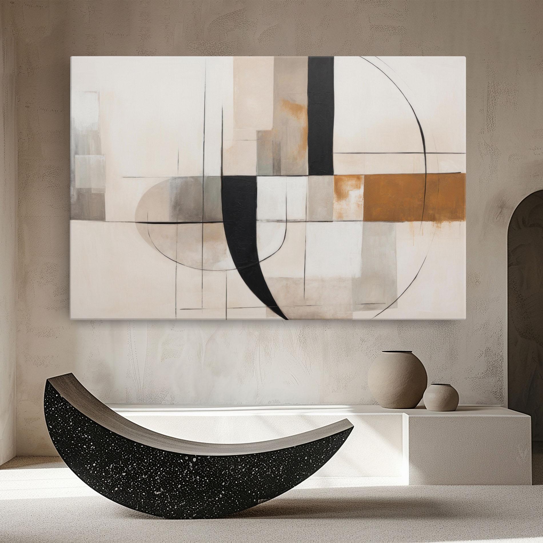 Obraz na Płótnie Black Abstract Lines mockup 8