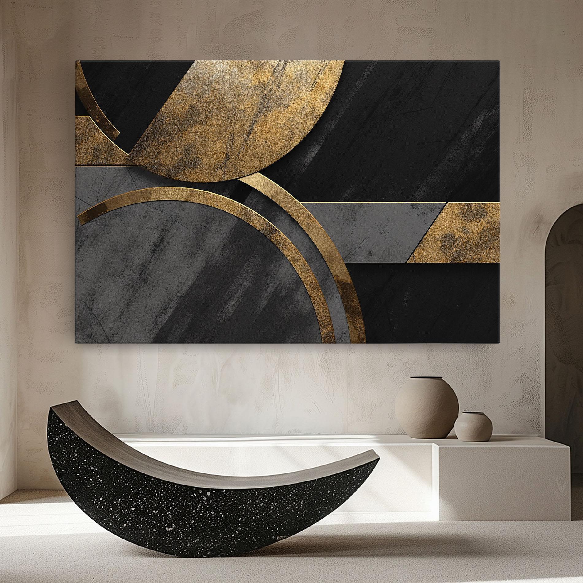 Obraz na Płótnie Grey With Gold Painting mockup 8