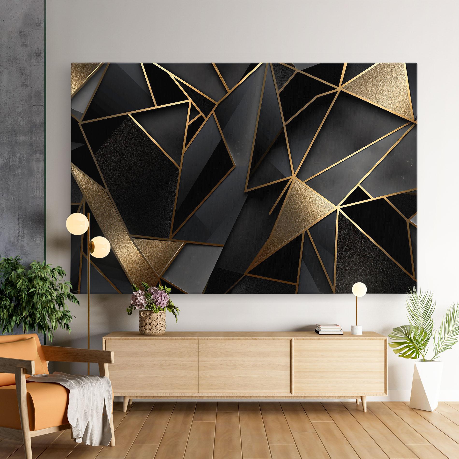 Obraz na Płótnie Abstract Golden Art mockup 9