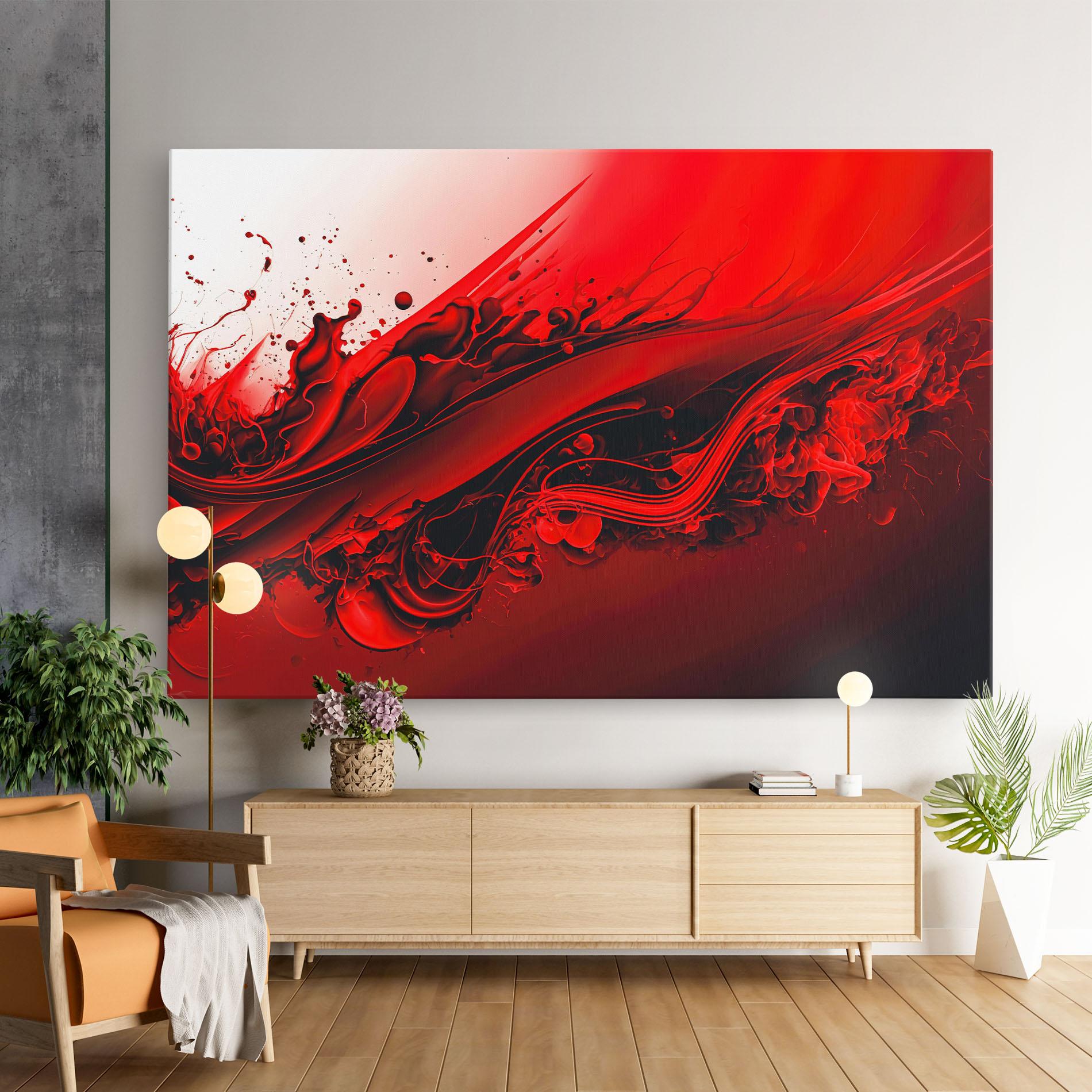 Obraz na Płótnie Smooth Red Color mockup 9