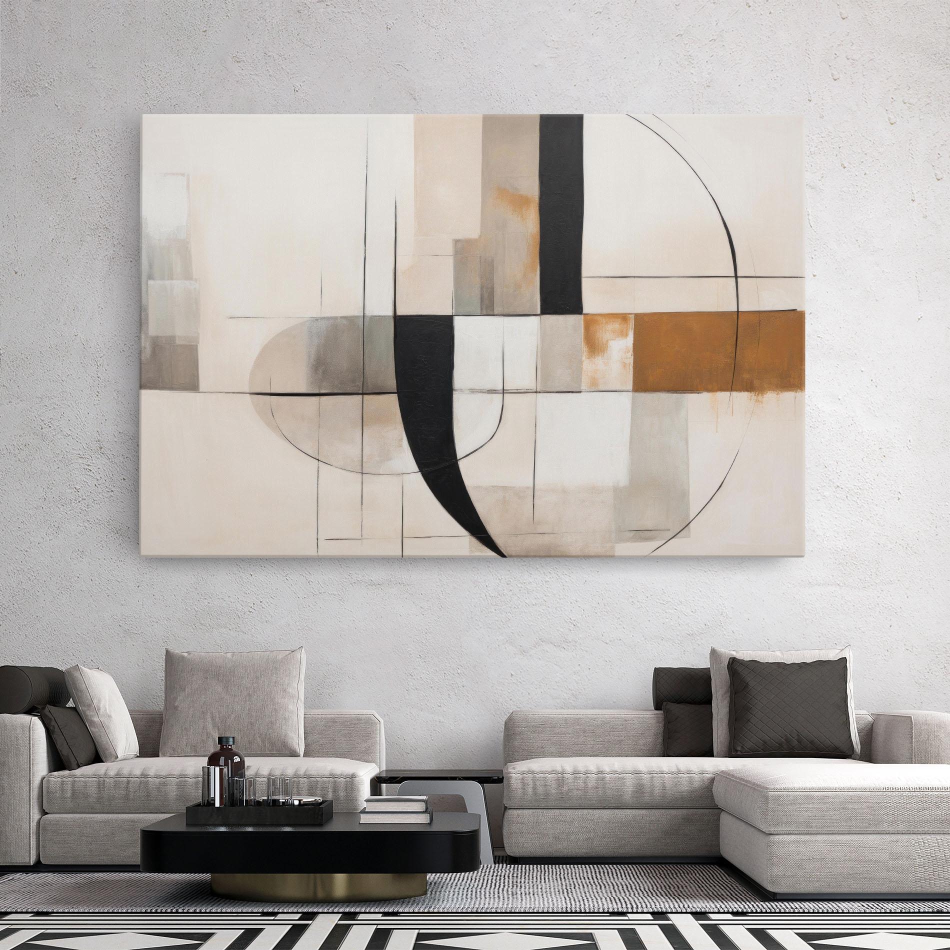 Obraz na Płótnie Black Abstract Lines mockup 2