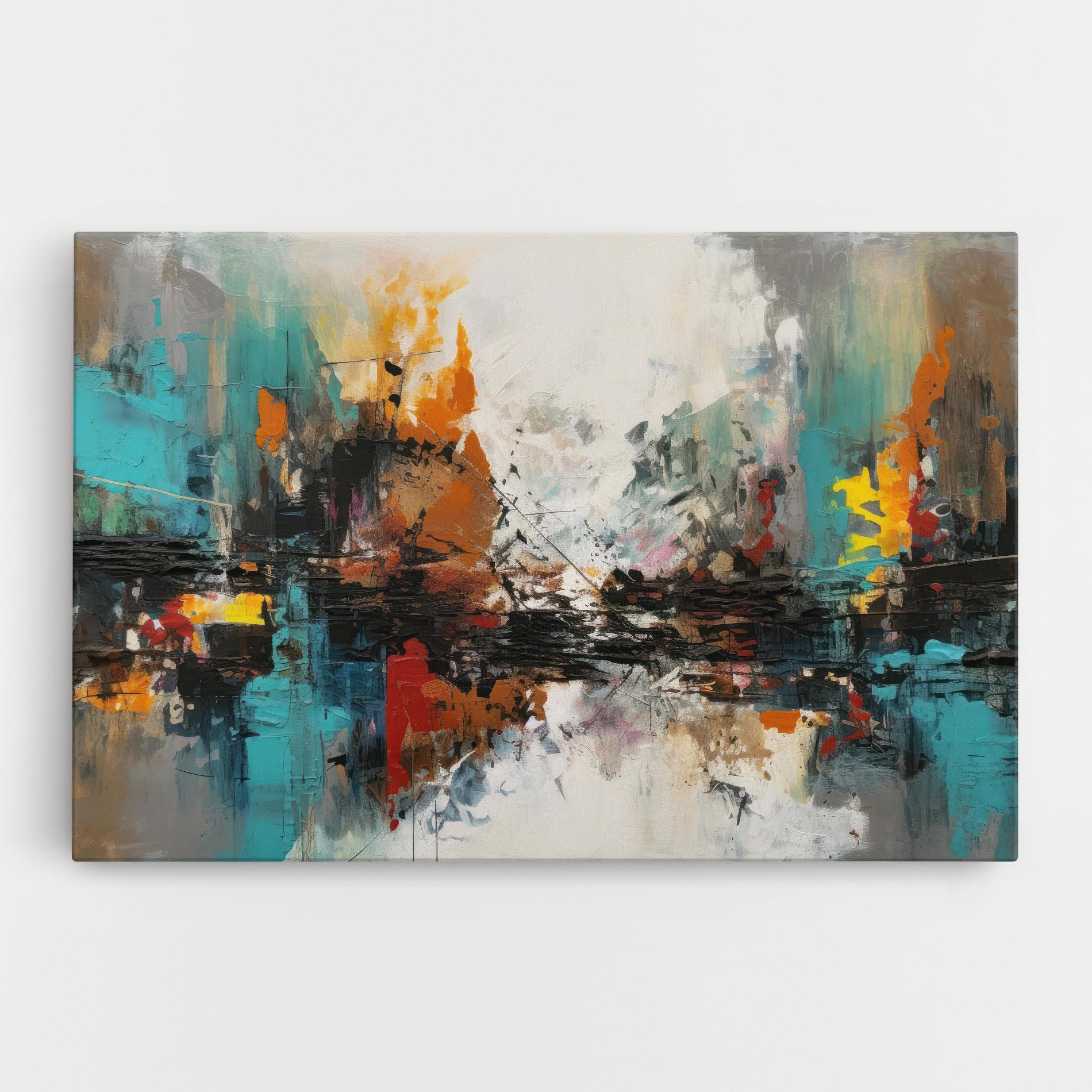 Obraz na Płótnie Abstract City Painting mockup 0