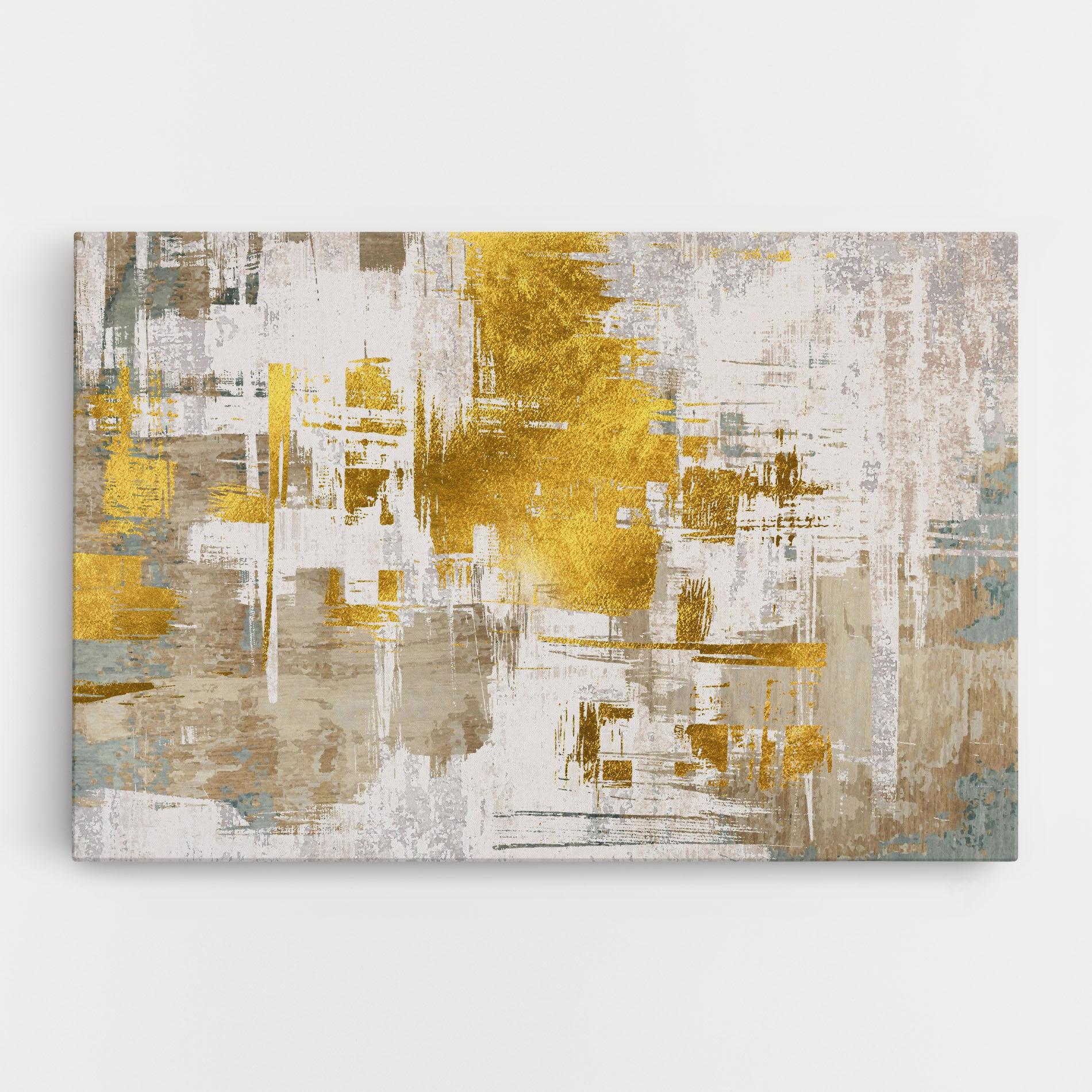 Obraz na Płótnie Gold And White Brush mockup 0