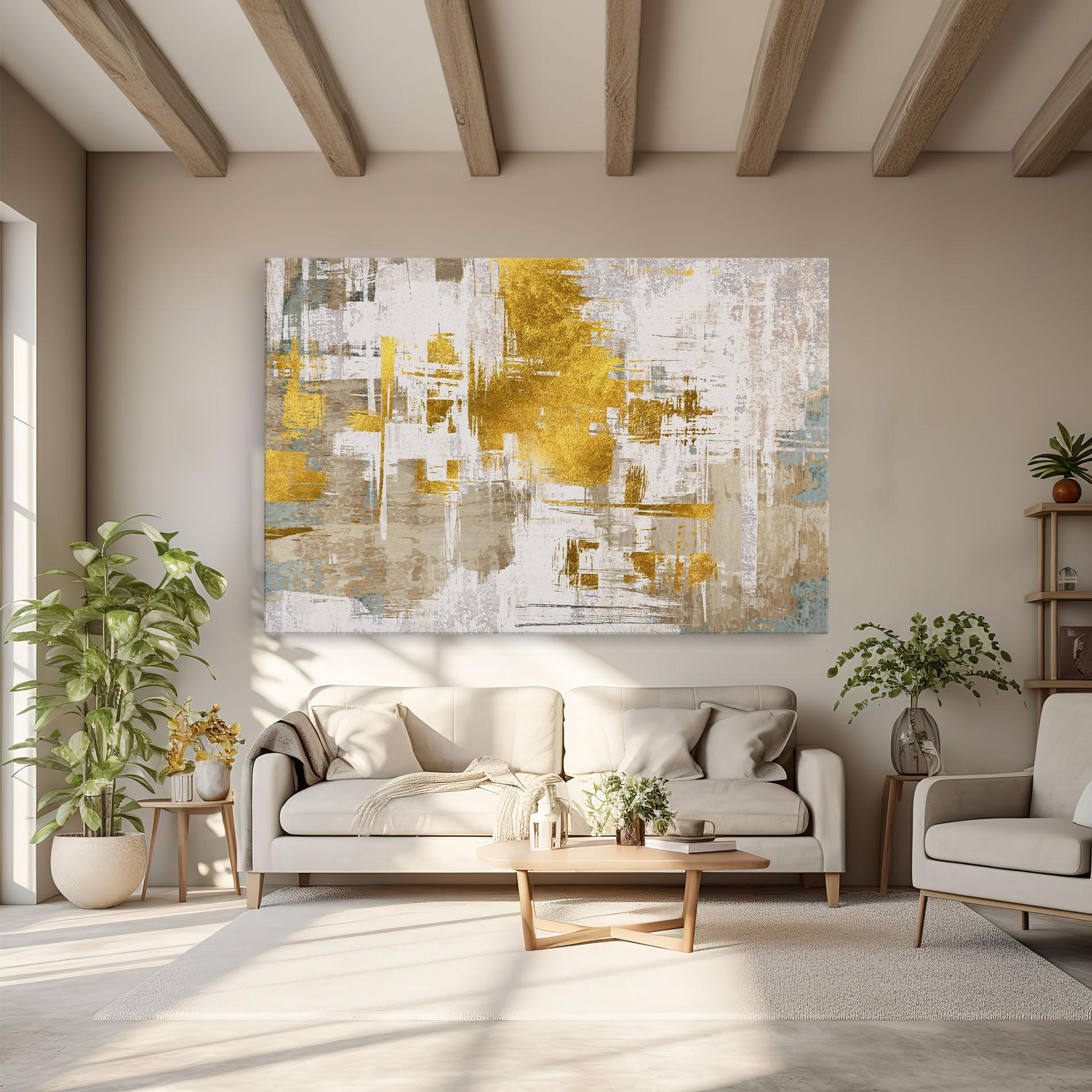 Obraz na Płótnie Gold And White Brush mockup 6