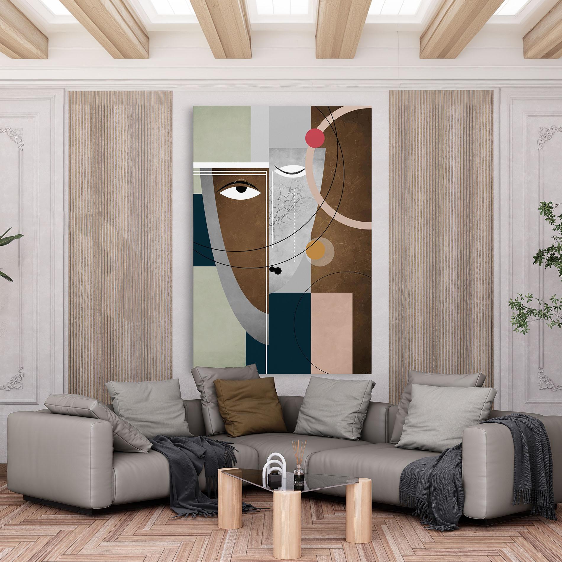 Obraz na Płótnie Abstract Brown Face mockup 6