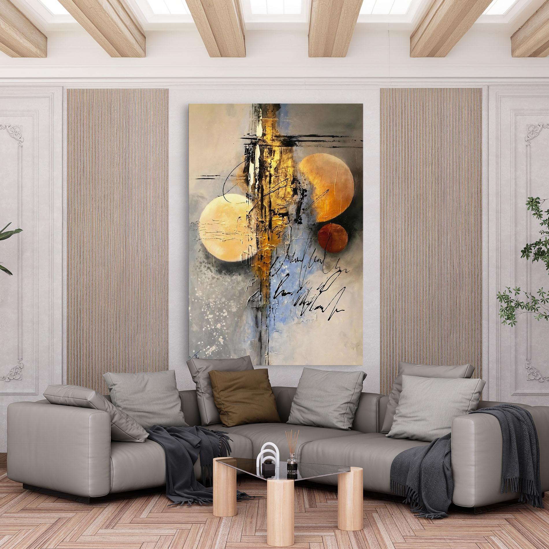 Obraz na Płótnie Abstract Moons mockup 6