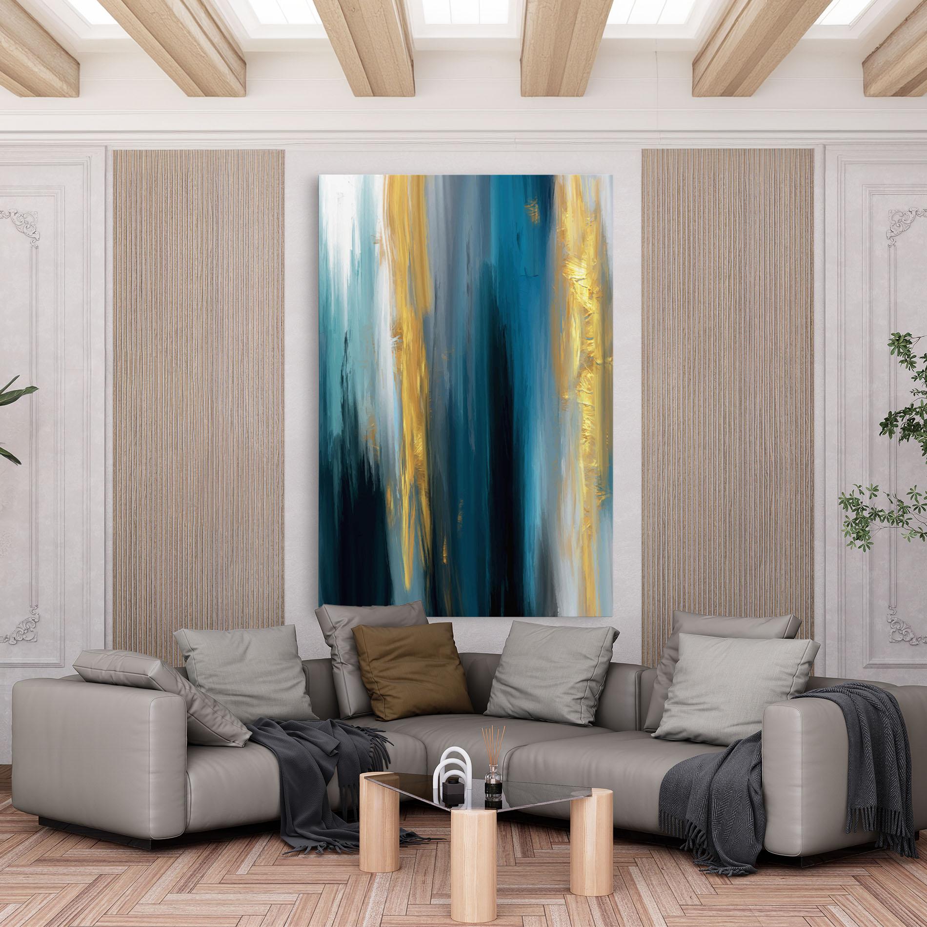 Obraz na Płótnie Golden Black Blue Art mockup 6