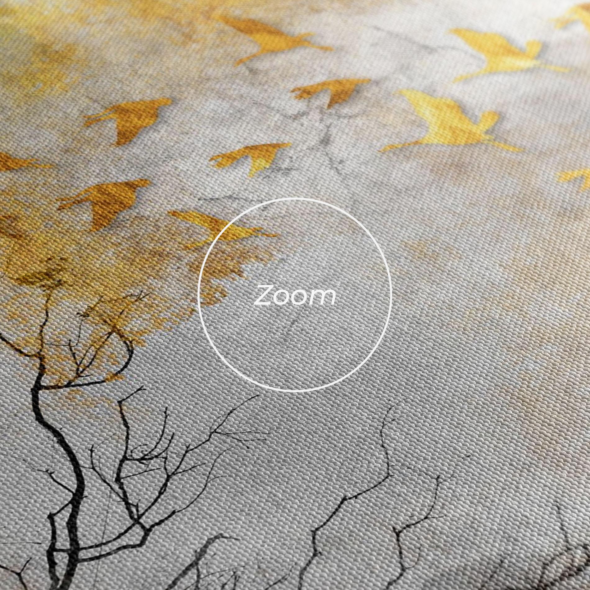 Obraz na Płótnie Gold Birds Flying mockup 3